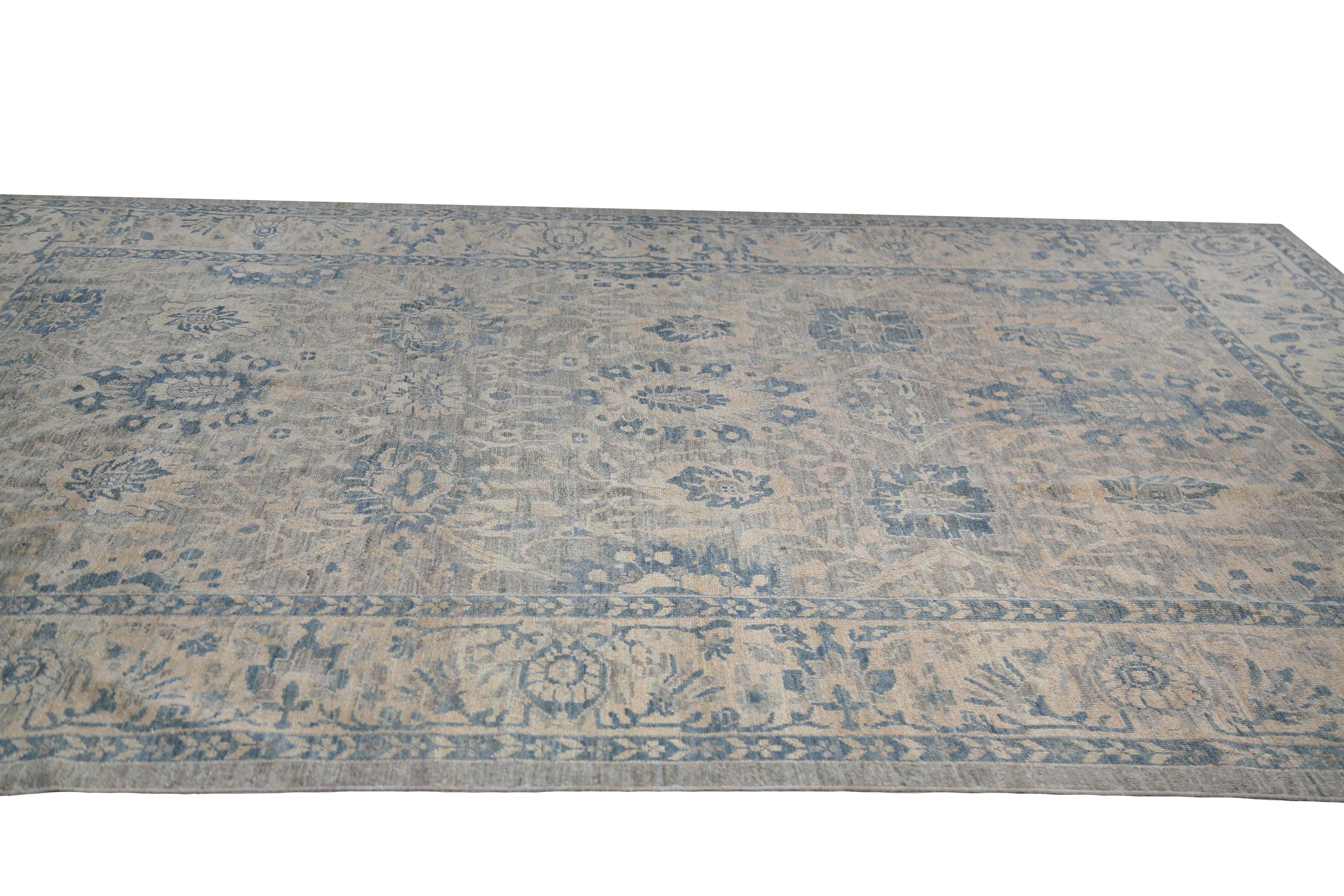 Traditional Blue Handmade Sultanabad Rug  For Sale 1