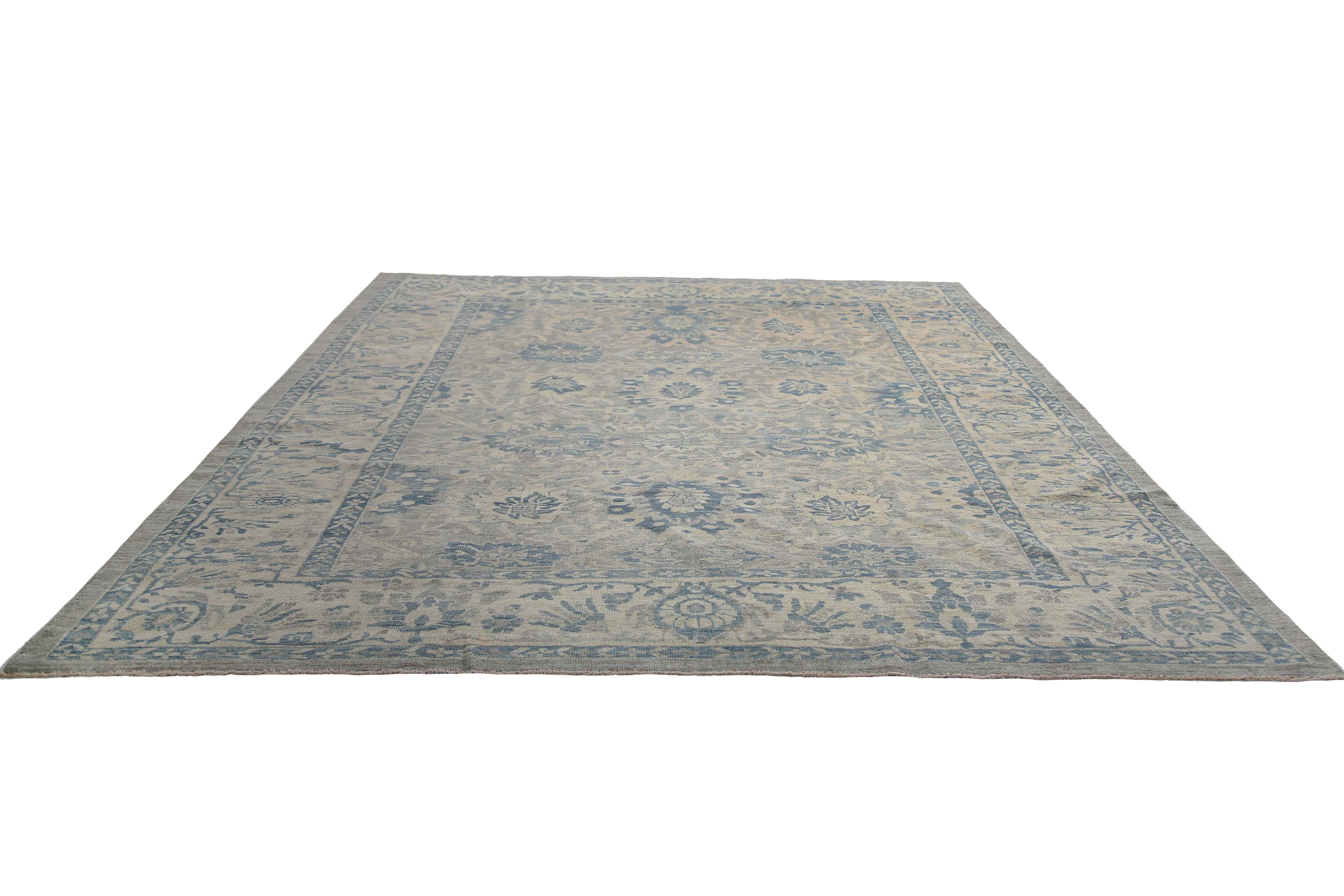 Traditional Blue Handmade Sultanabad Rug  For Sale 2