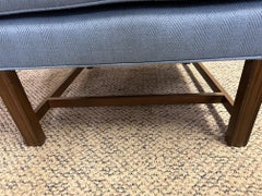 Traditional Blue Upholstered Wingback Chair