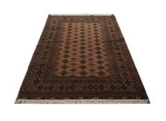 Traditional Bokhara Vintage Rug, Handmade Carpet Wool Rug for Bedroom
