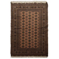 Traditional Bokhara Vintage Rug, Handmade Carpet Wool Rug for Bedroom