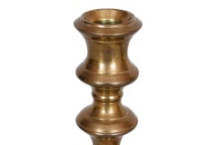 Traditional Brass Baluster Candlestick Holders - a Pair