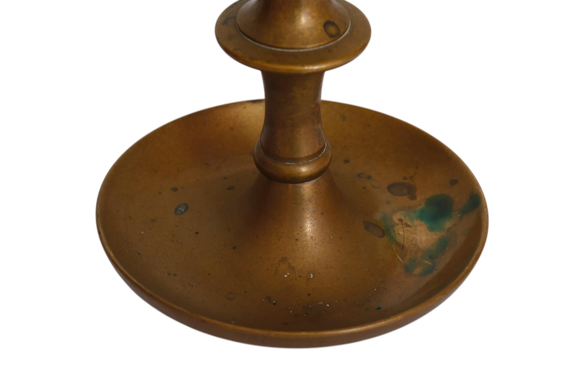 Traditional Brass Candlestick Holders, a Pair For Sale 1