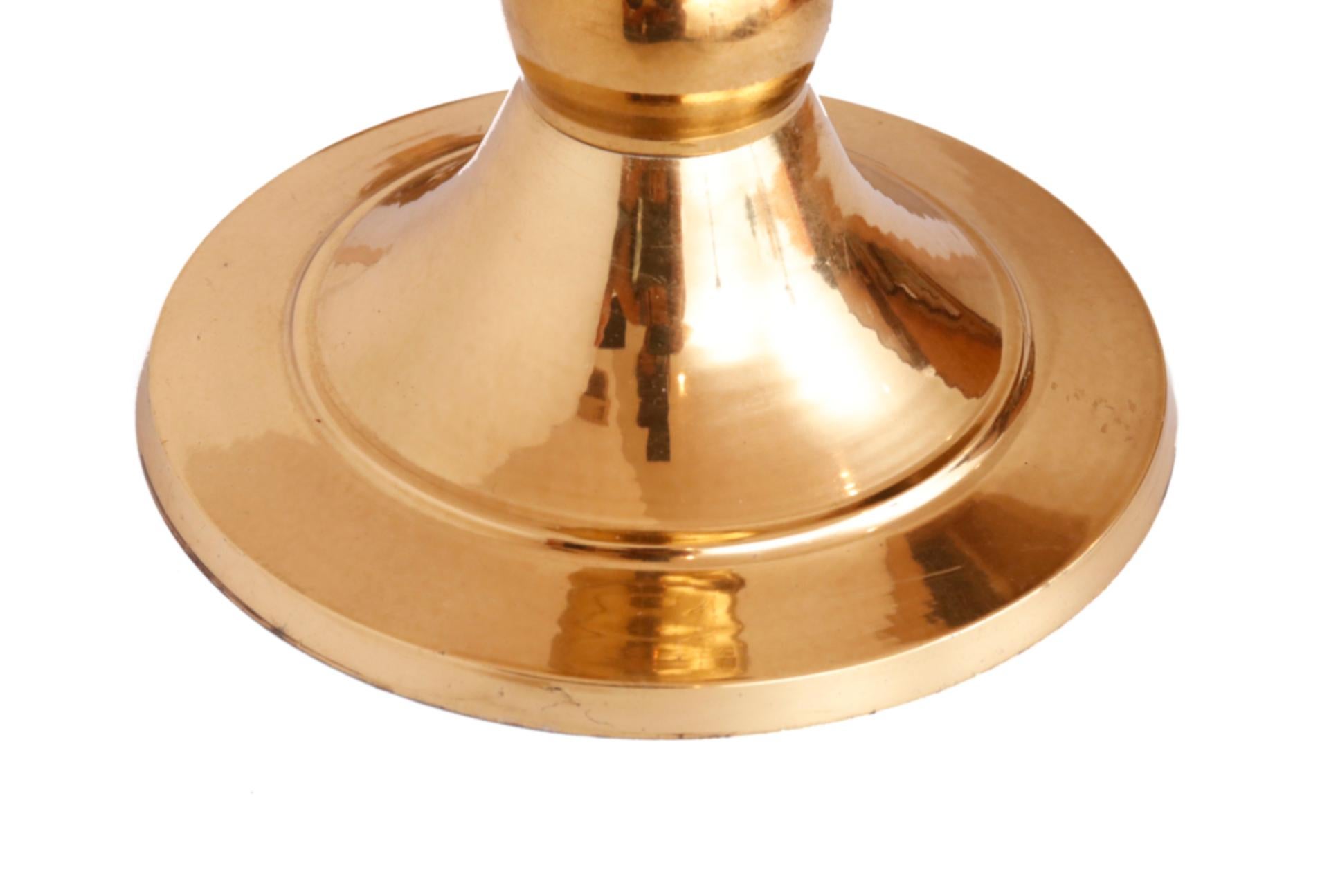 20th Century Traditional Brass Candlestick Table Lamp For Sale