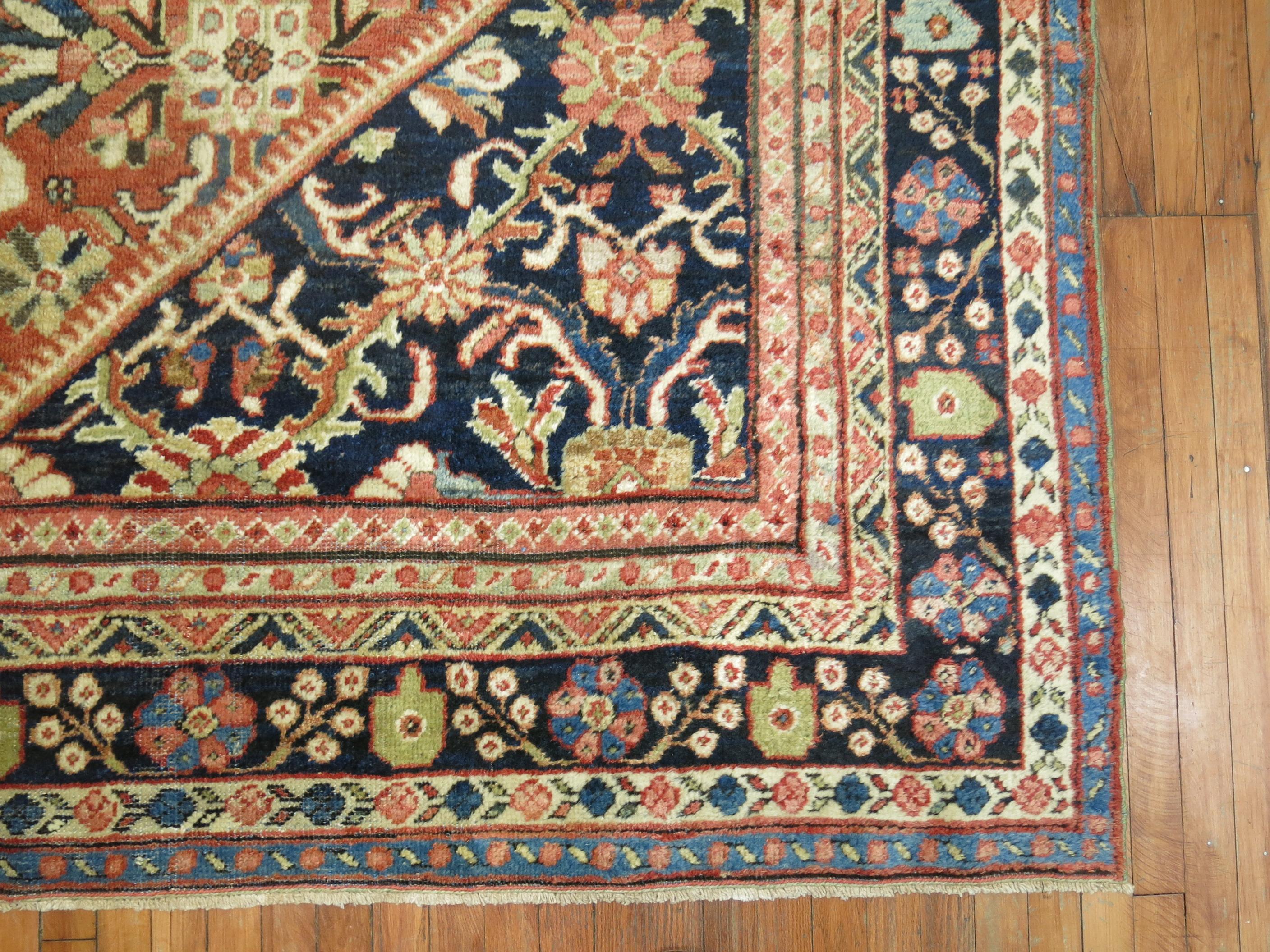 Persischer Mahal-Teppich in Ziegelfarbe in Zimmergröße im Angebot 3