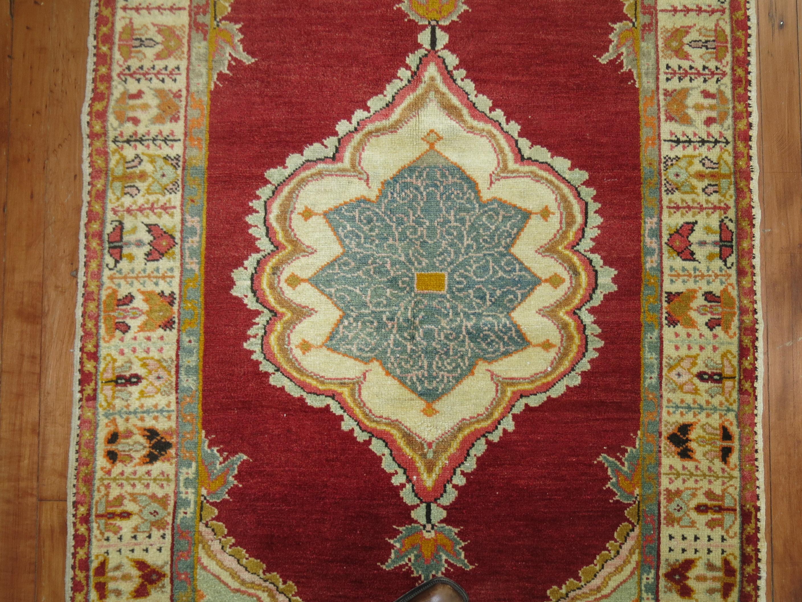 Gustavian Traditional Bright 20th Century Turkish Runner For Sale