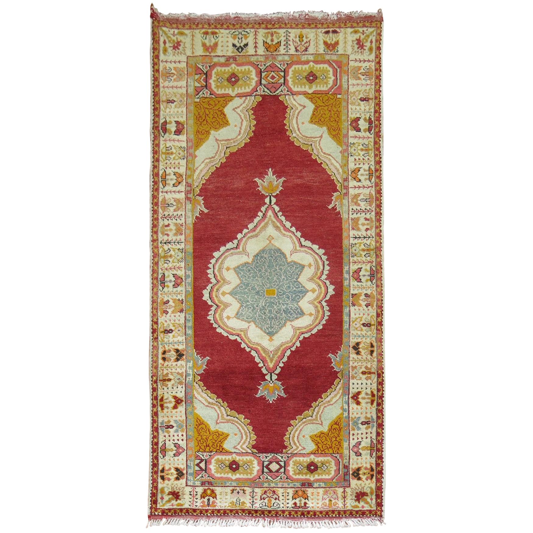 Traditional Bright 20th Century Turkish Runner For Sale