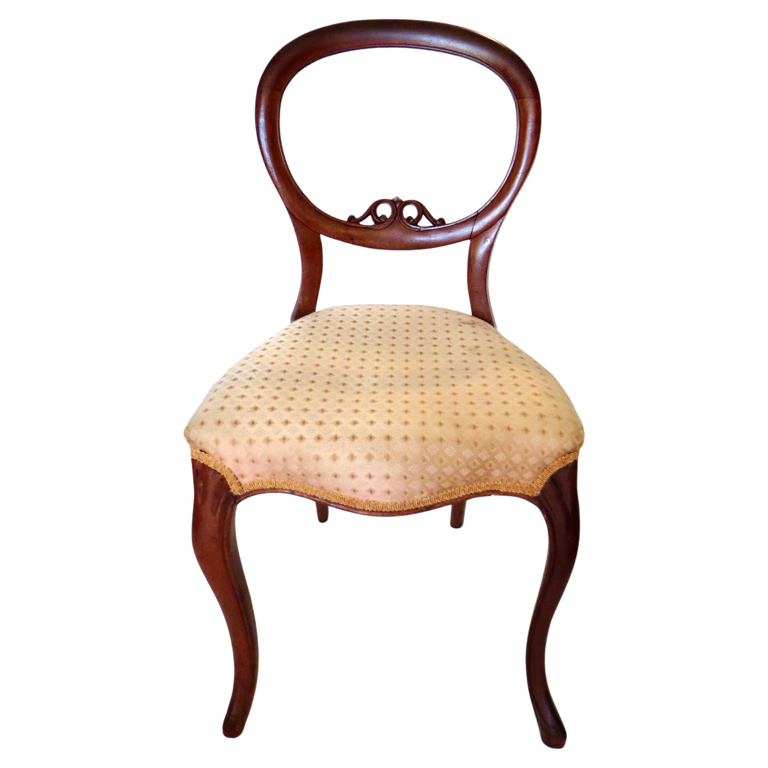 Traditional British Victorian Balloon Back Chair. Circa 1880