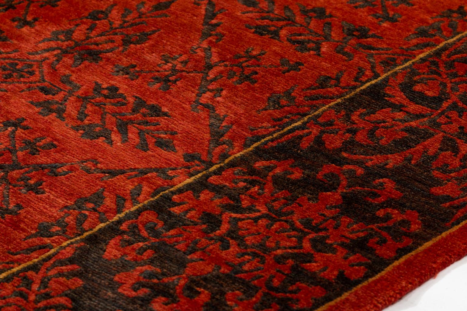 Laine Tapis de couloir traditionnel brun et rouge en vente