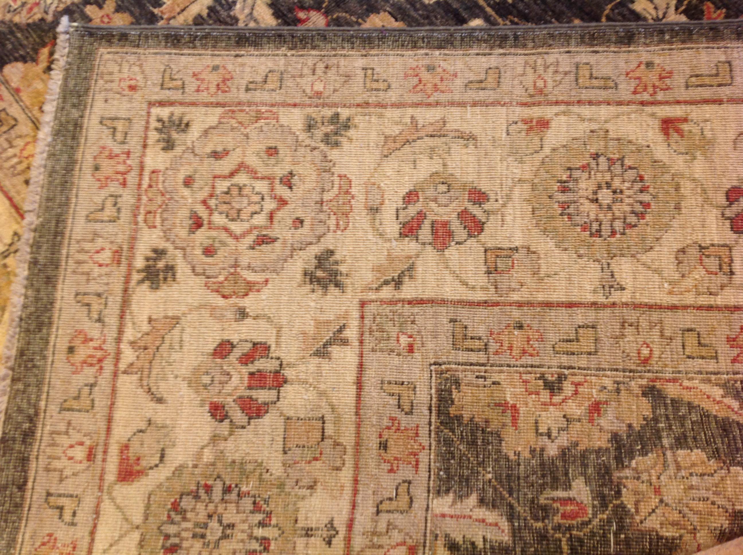 Traditional Brown Floral Pakistani Rug For Sale 1