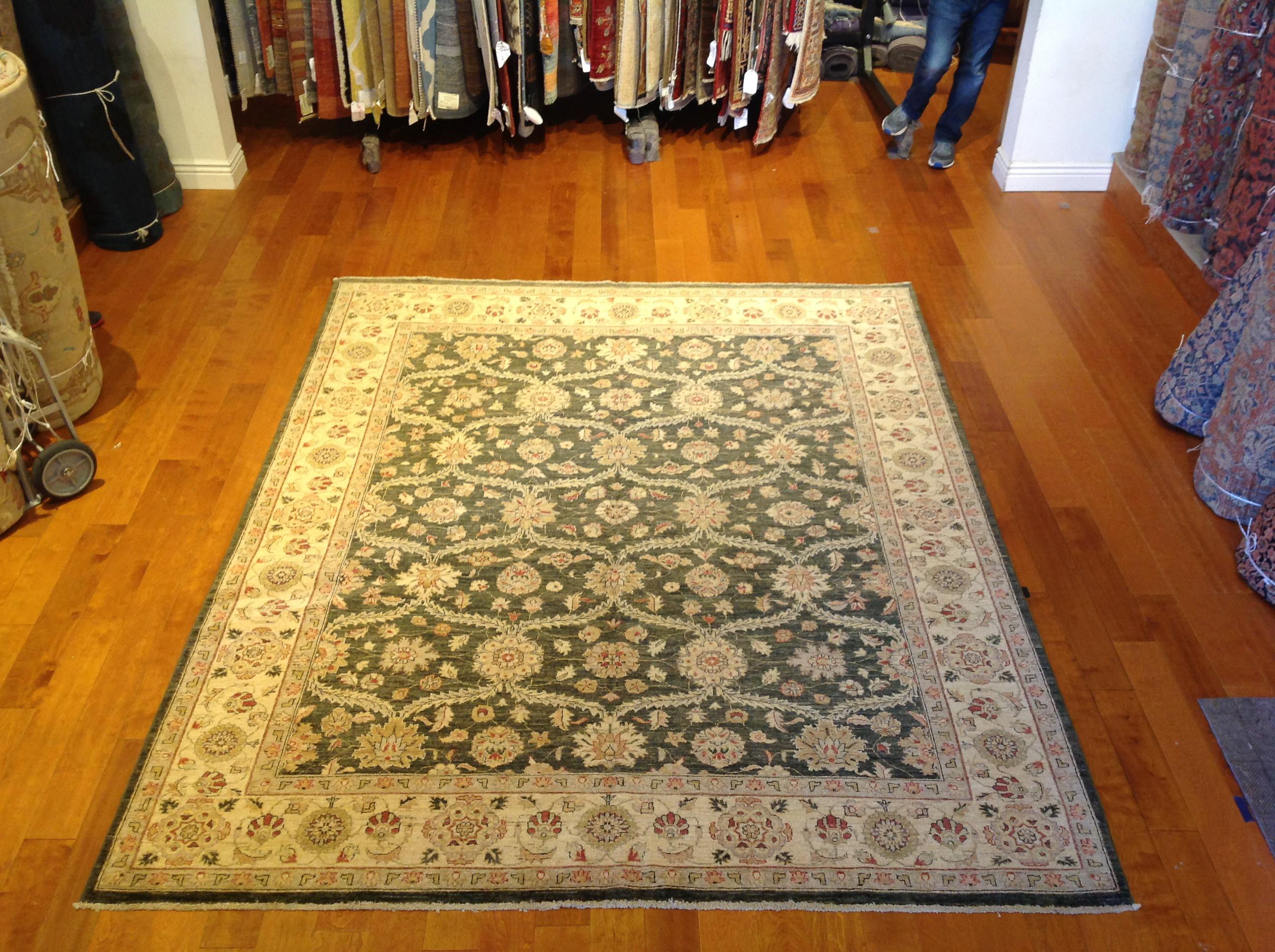 Traditional Brown Floral Pakistani Rug For Sale 2