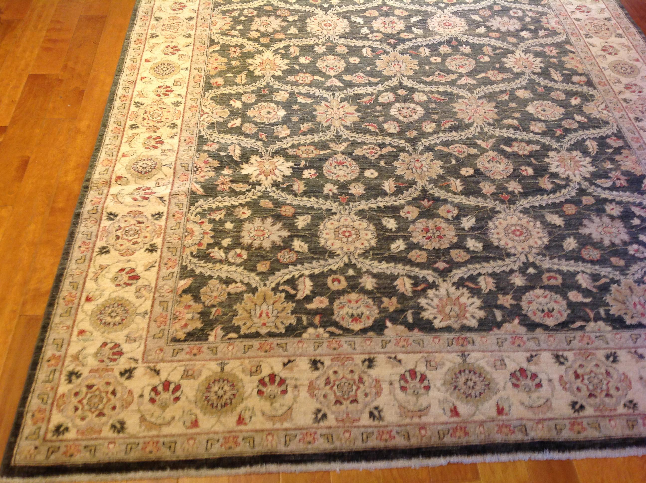 Traditional Brown Floral Pakistani Rug For Sale 3