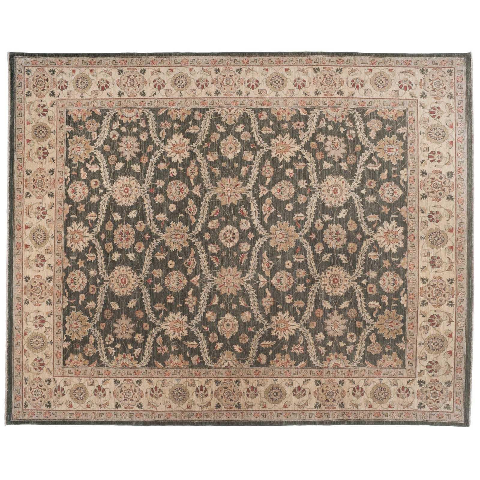 Traditional Brown Floral Pakistani Rug For Sale