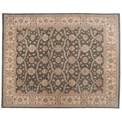 Traditional Brown Floral Pakistani Rug