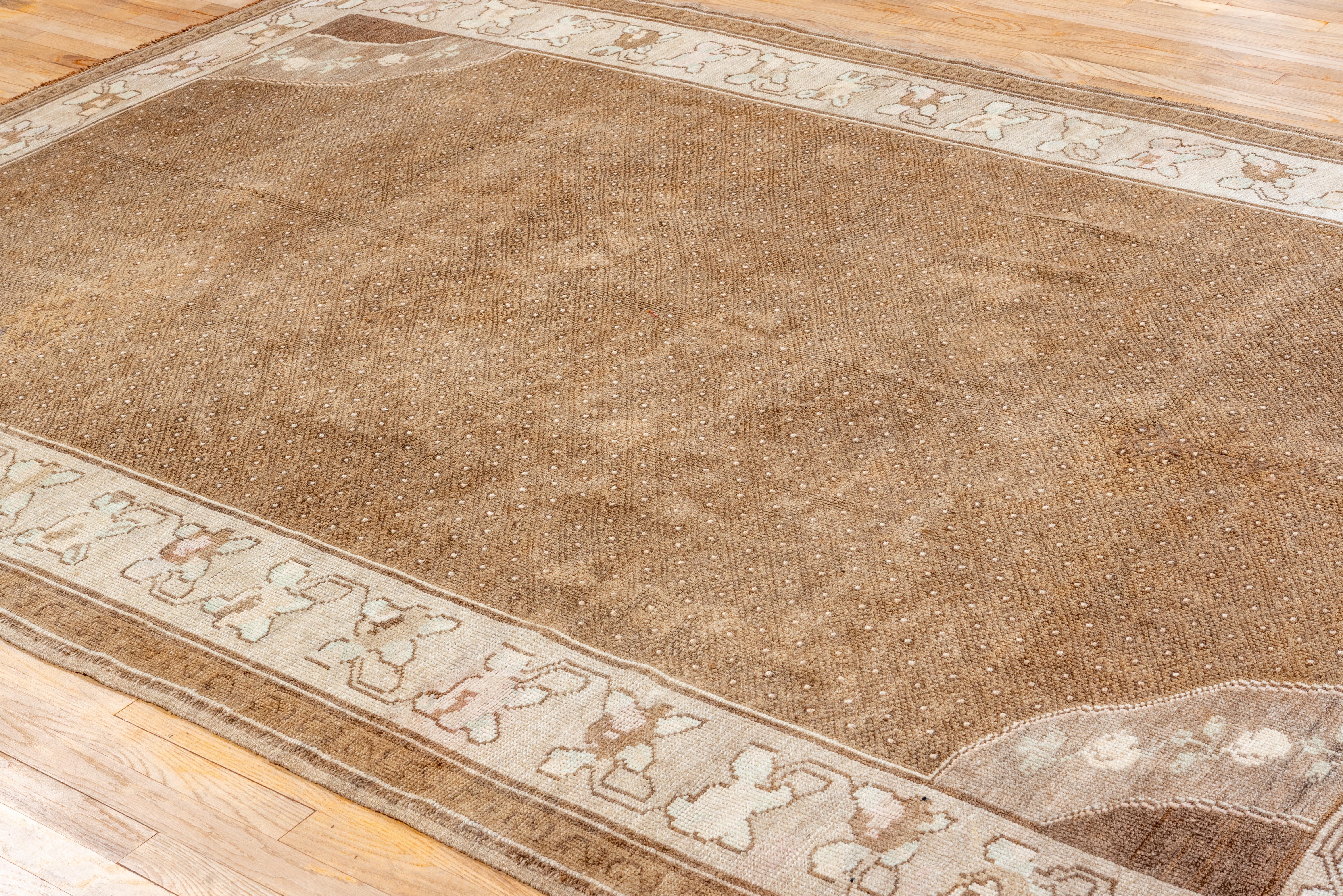 Traditional Brown Turkish Rug with Light Fade For Sale 2