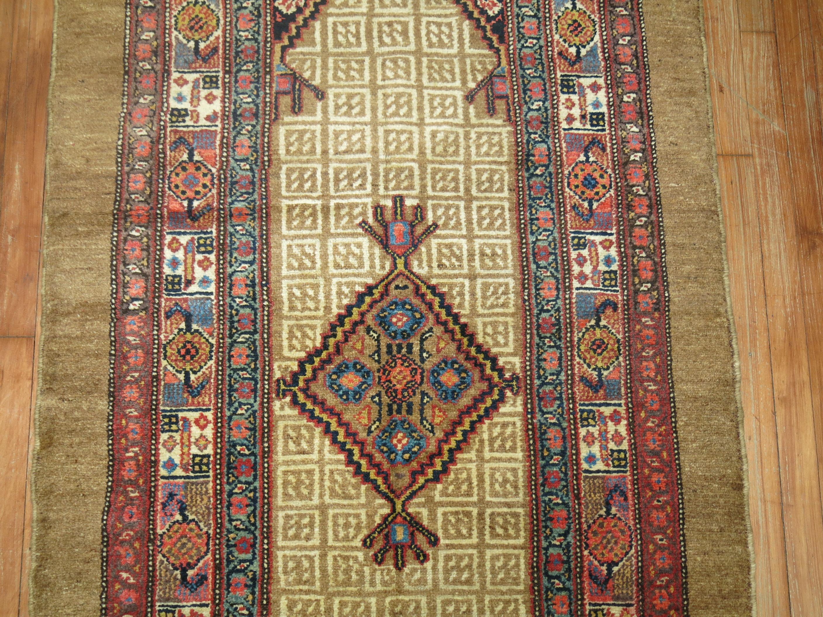 Bakshaish Tapis de couloir traditionnel persan Serab camel en vente