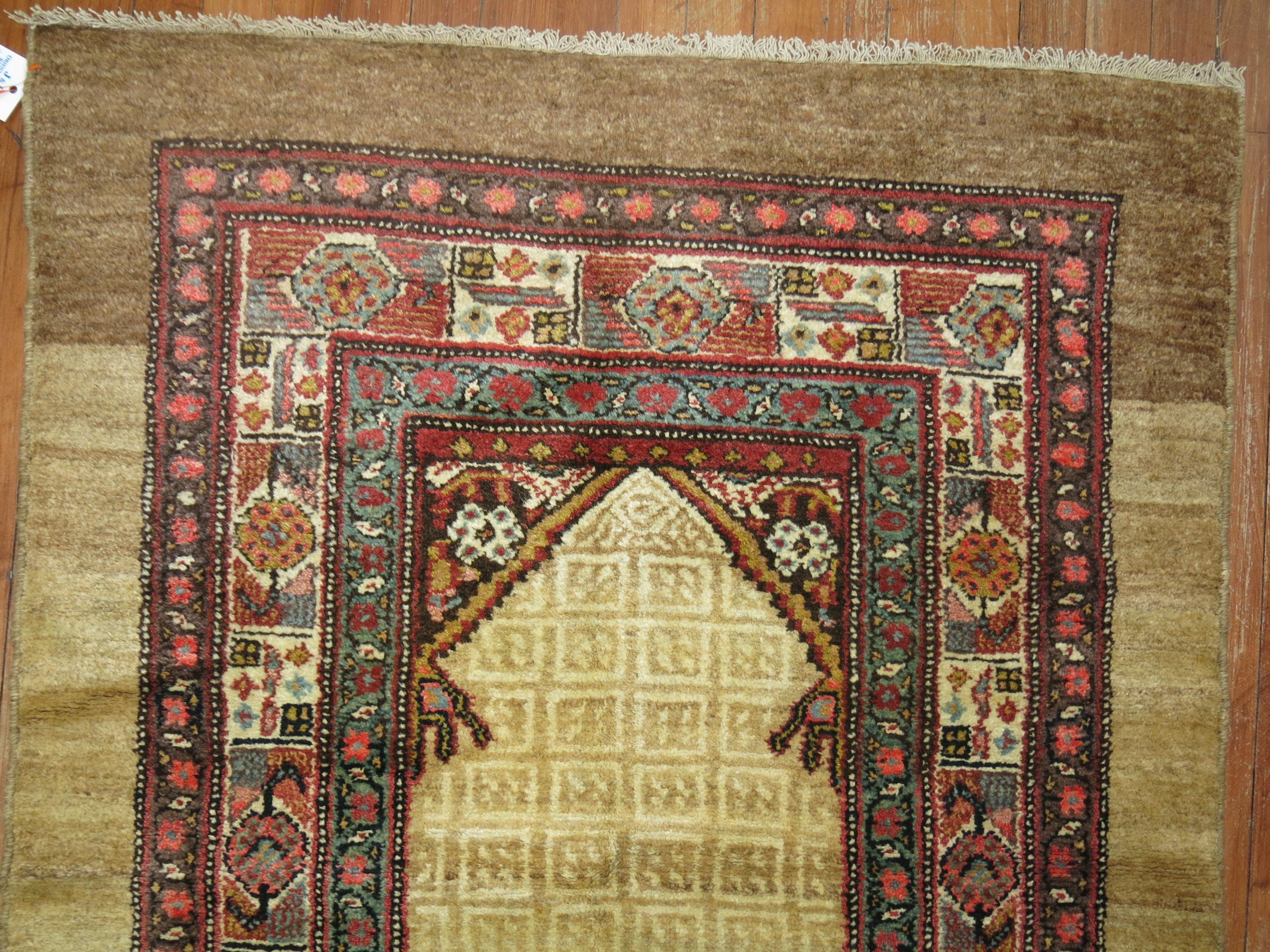 20th Century Traditional Camel Persian Serab Runner For Sale