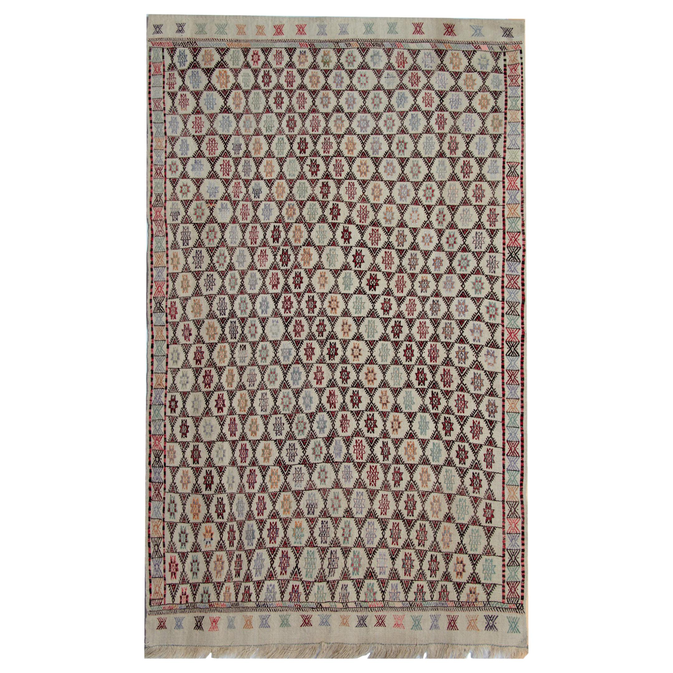 Traditioneller Teppich Antiker Teppich Türkischer Kilim-Teppich Handgewebter Flächenteppich