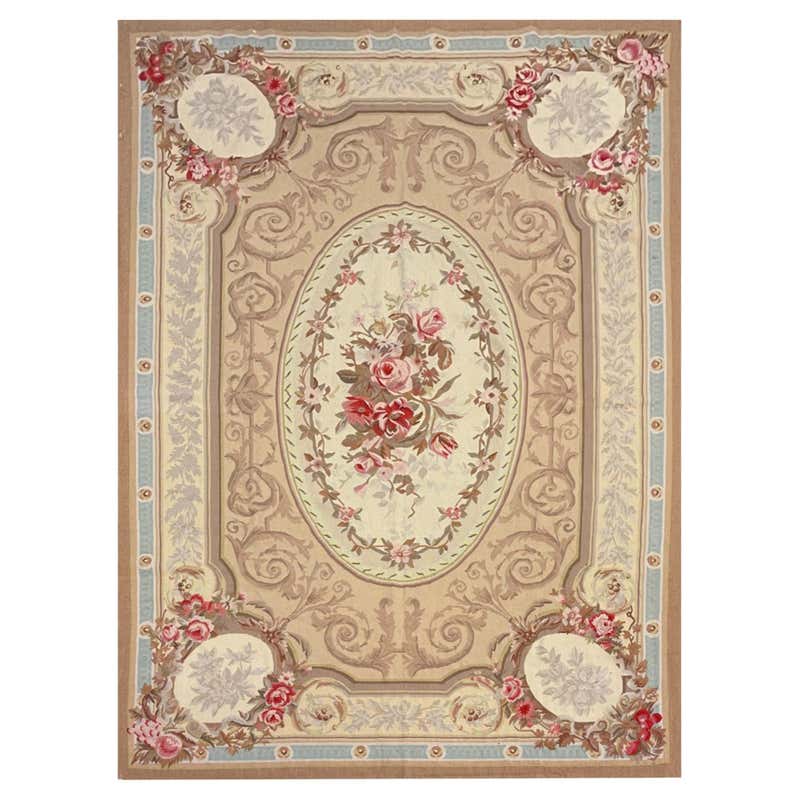 Vintage French Aubusson Rug with Romantic Rococo Style For Sale at ...