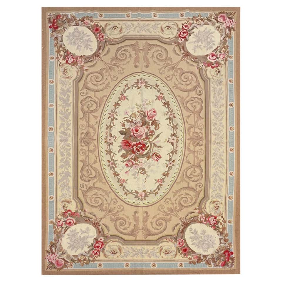Vintage French Aubusson Rug with Romantic Rococo Style For Sale at ...