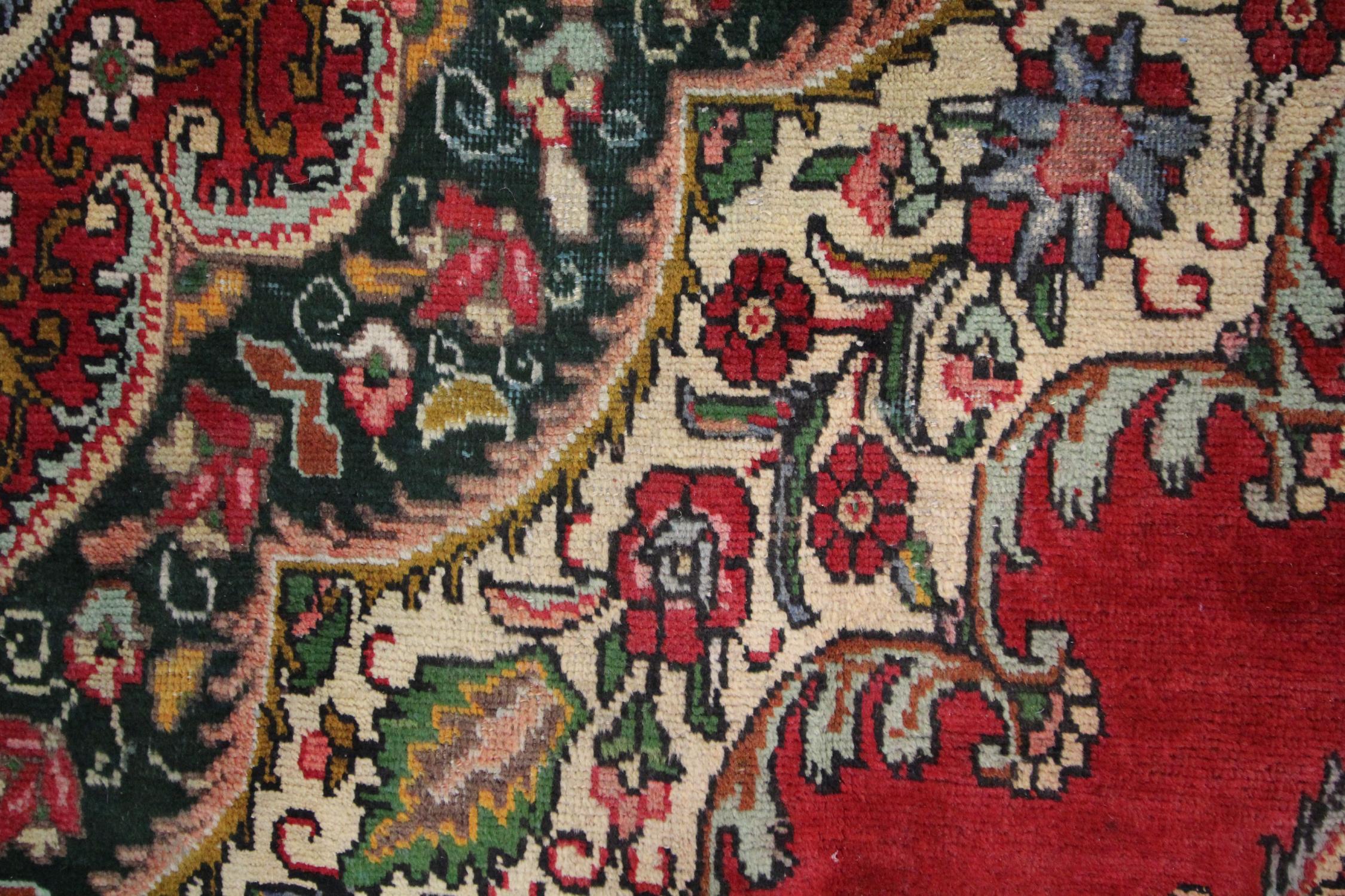 Art Deco Traditional Carpet Handwoven Wool Rug Large Floral Red Living Room Rug For Sale