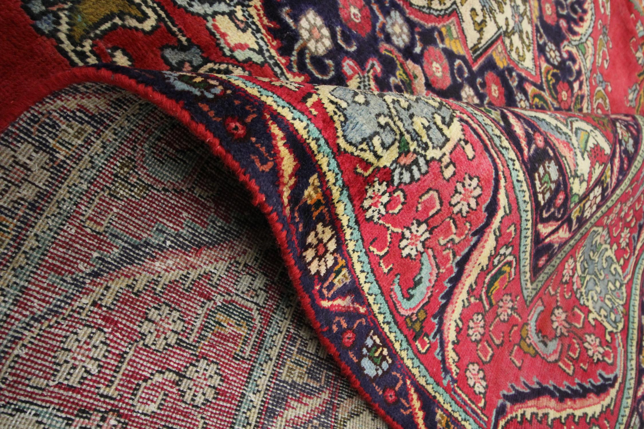Turkish Traditional Carpet Handwoven Wool Rug Large Floral Red Living Room Rug For Sale
