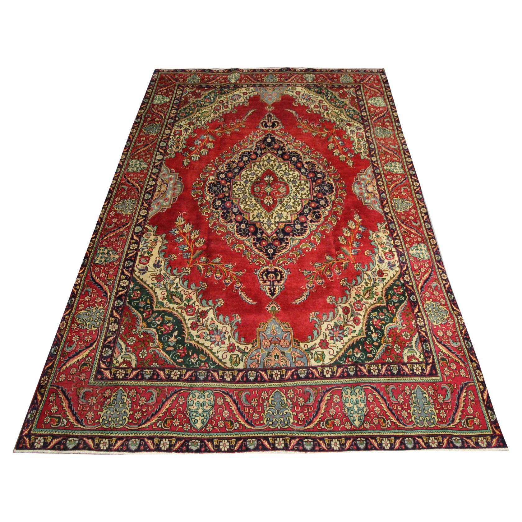 Traditional Carpet Handwoven Wool Rug Large Floral Red Living Room Rug For Sale