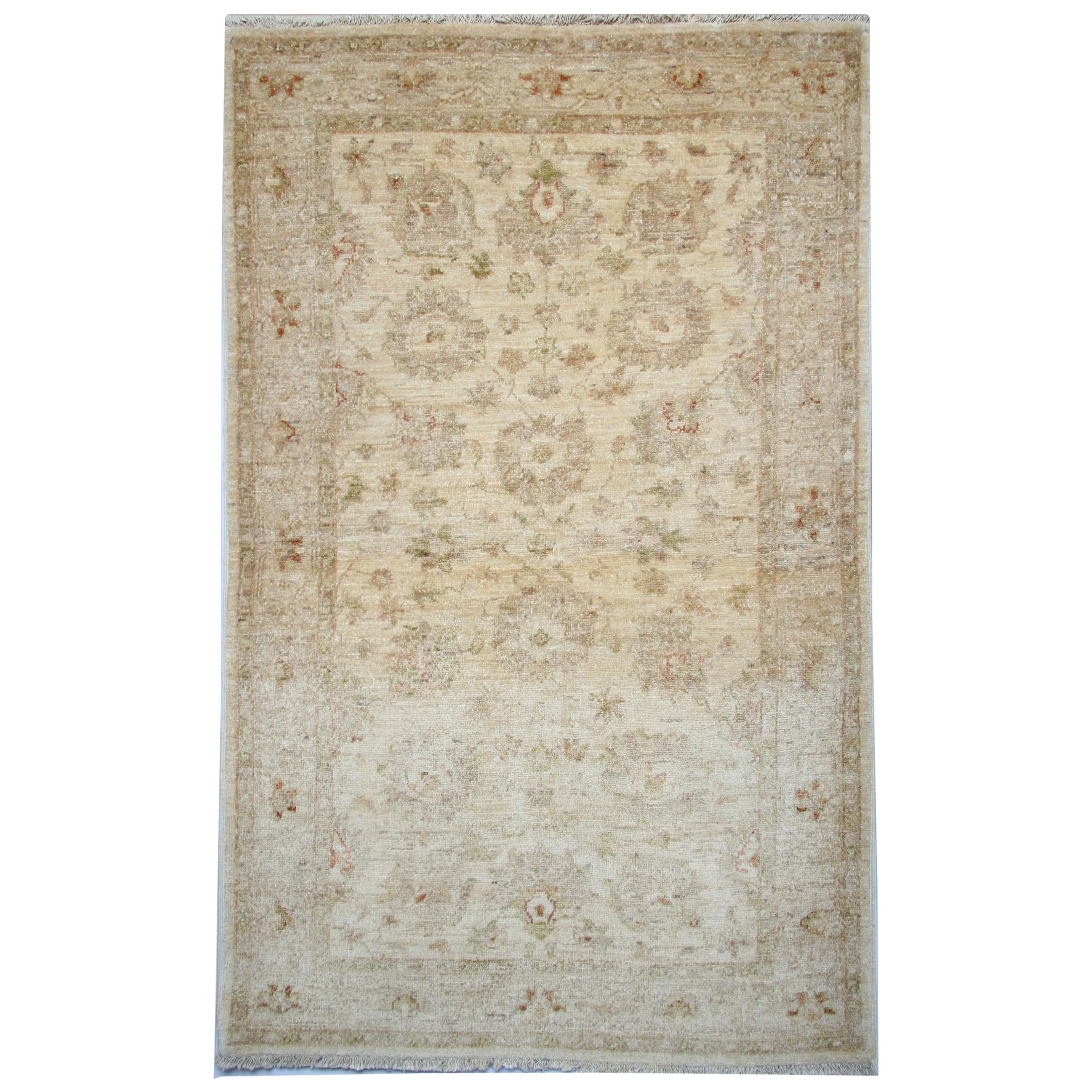 Traditional Carpet Oriental Rug Cream Beige Rug Handmade Carpet For Sale