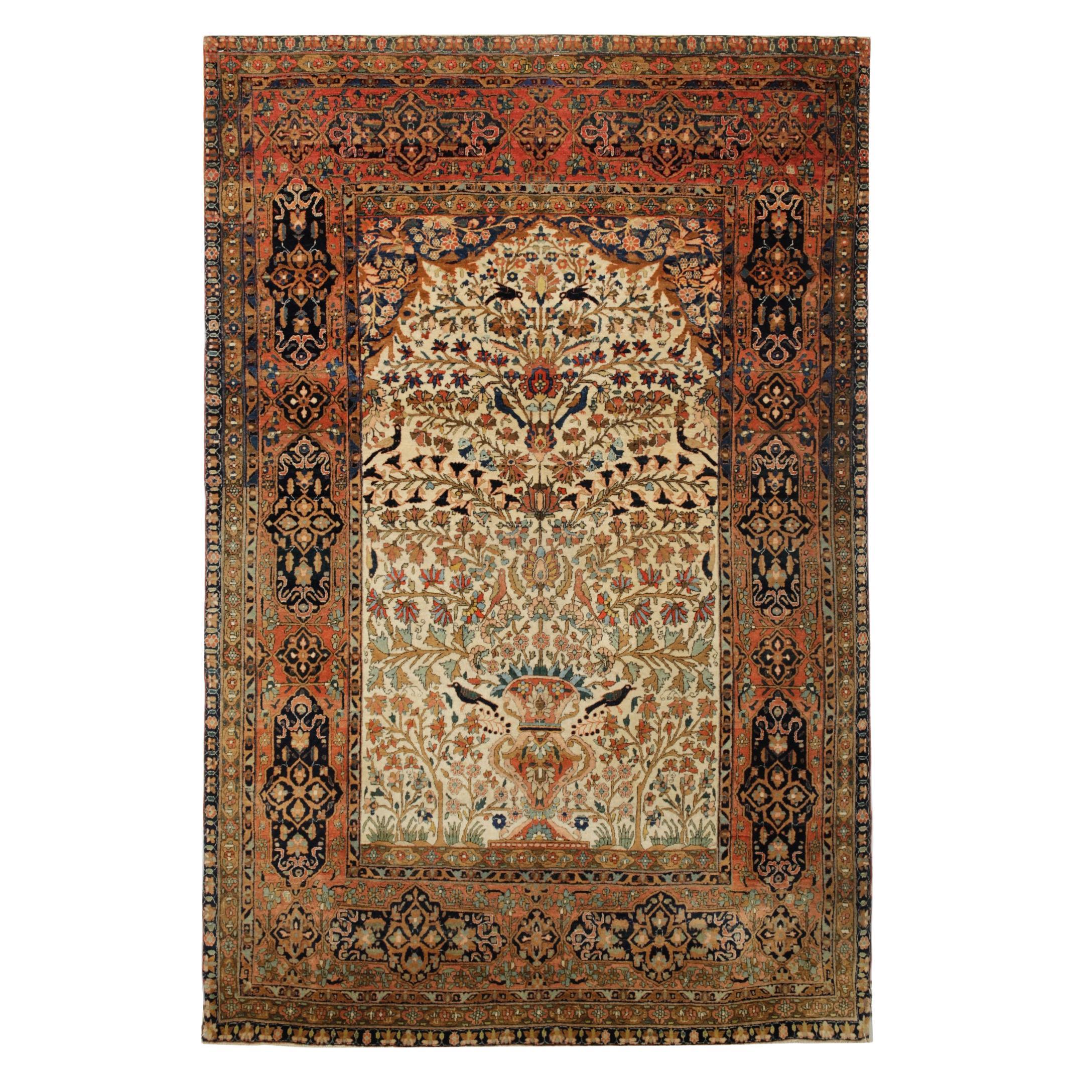 Handgeknüpfter antiker Teppich-Vase-Teppich im traditionellen Stil für Wohnzimmer