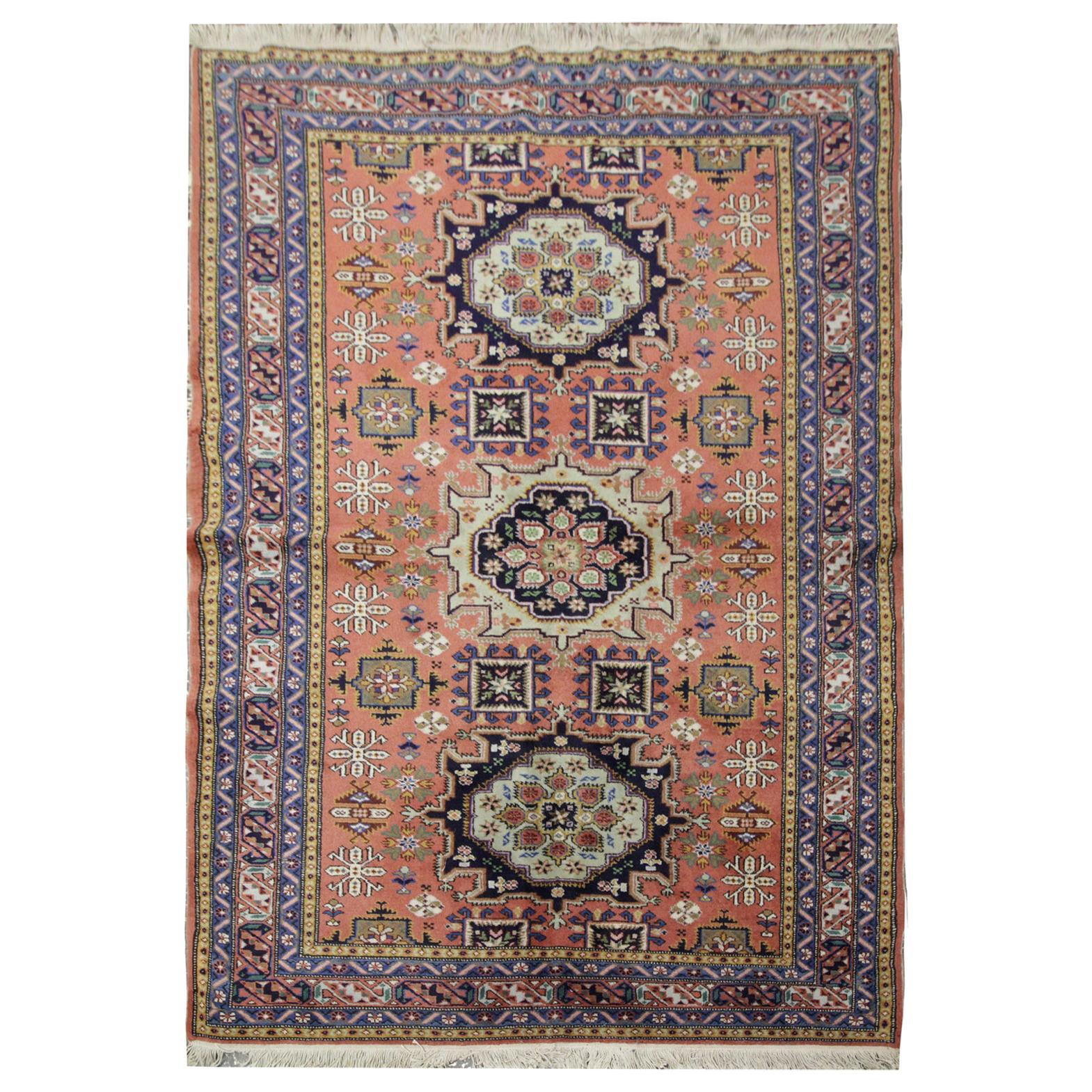 Traditional Carpet Vintage Turkish Rug Wool Oriental Rug, Bedroom Rug for Sale For Sale