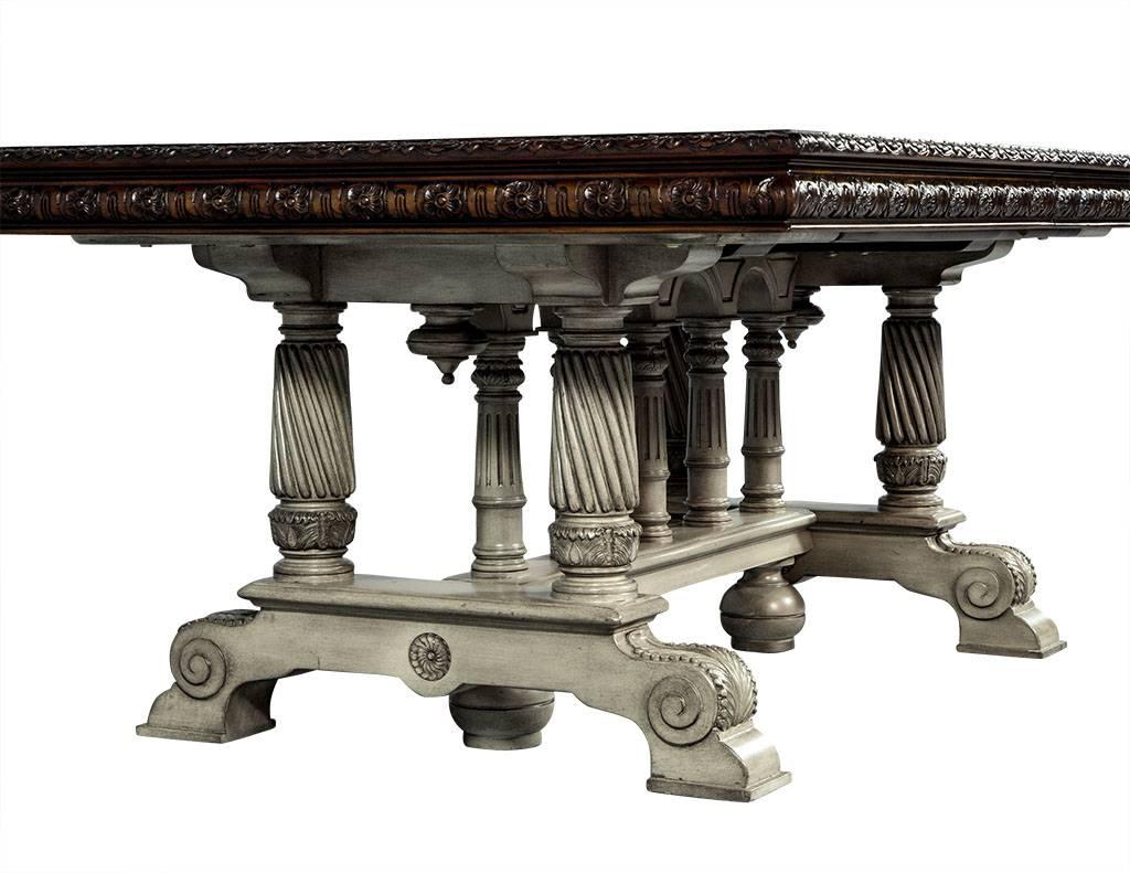 Traditional Carved Flame Mahogany Dining Table 9