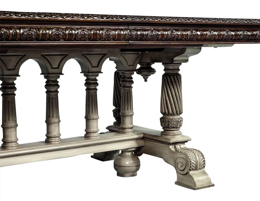 Traditional Carved Flame Mahogany Dining Table 10