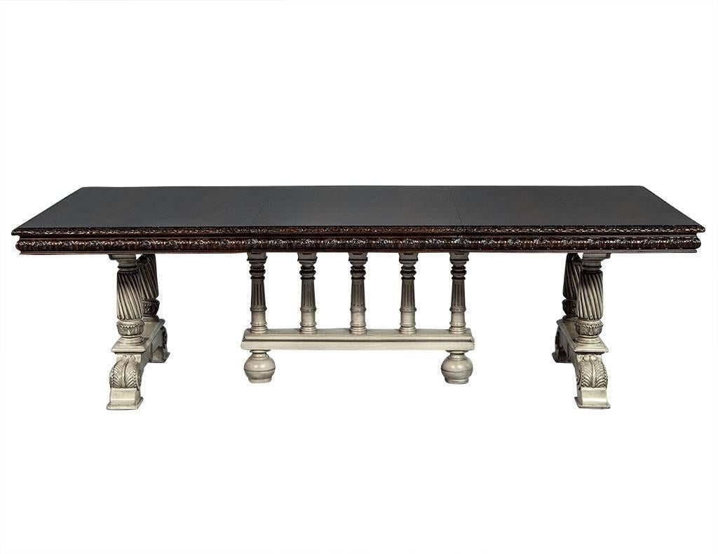 Traditional Carved Flame Mahogany Dining Table 1