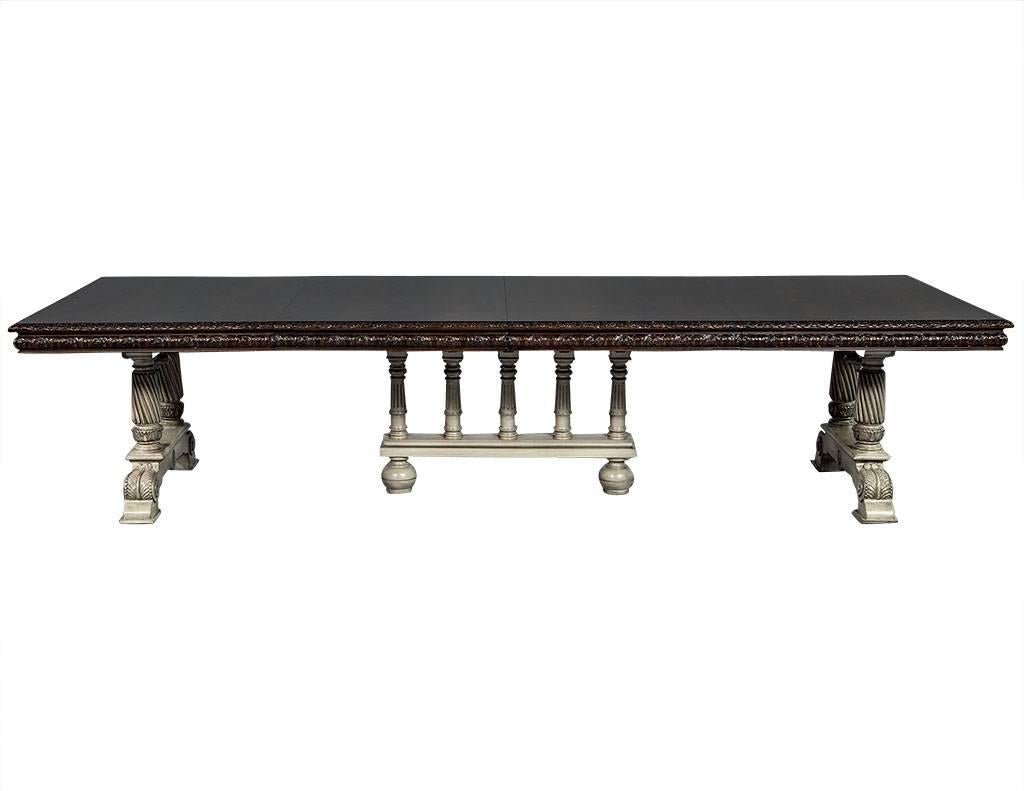 Traditional Carved Flame Mahogany Dining Table 2