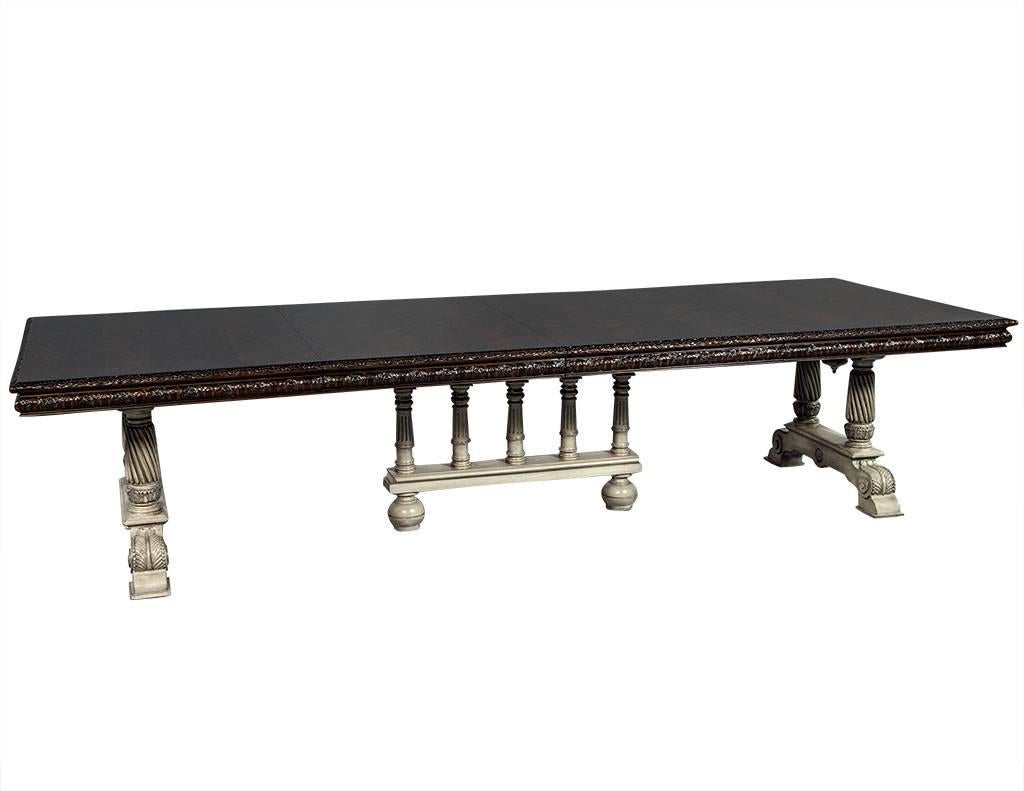 Traditional Carved Flame Mahogany Dining Table 3