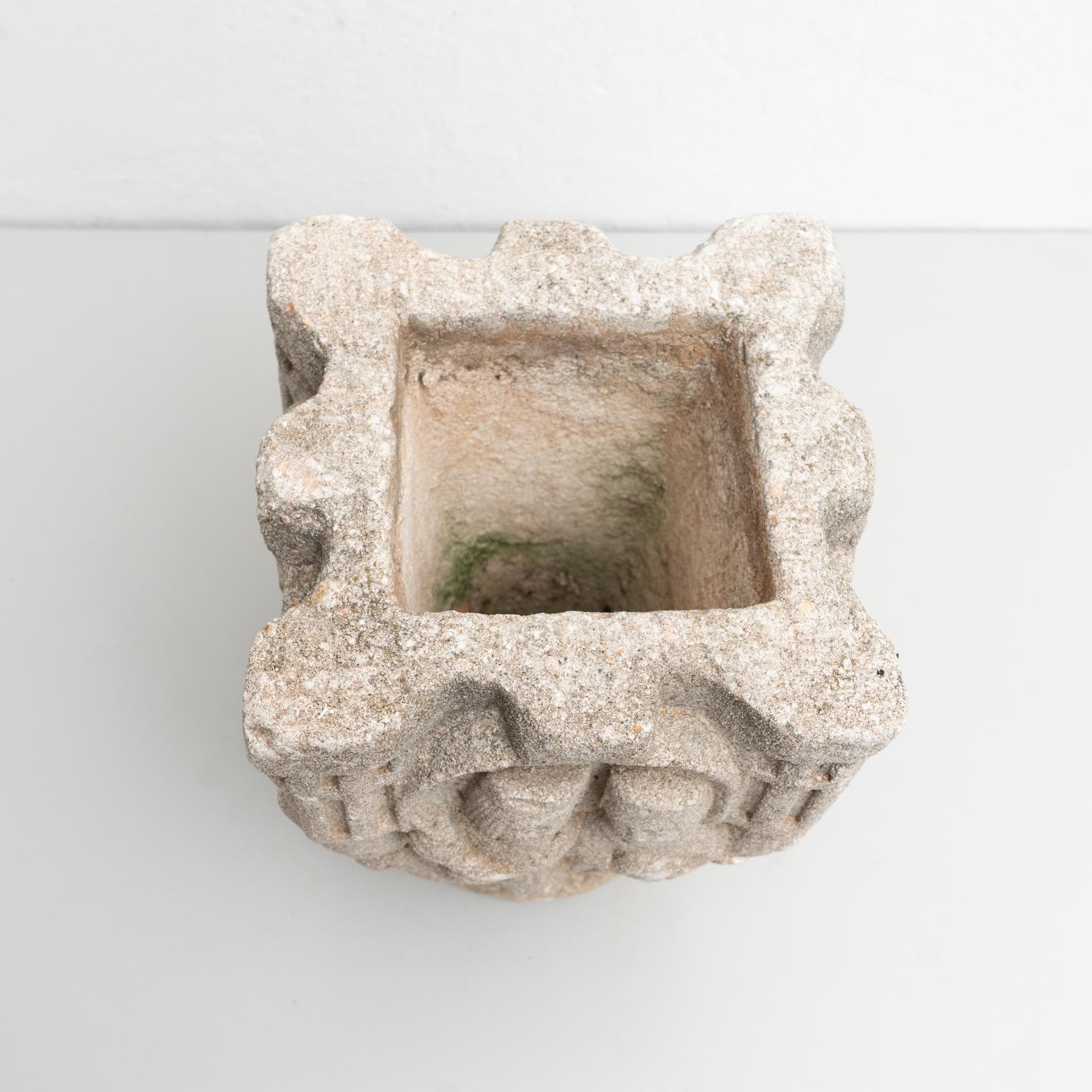 Traditional Carved Stone Planter, circa 1960 For Sale 1