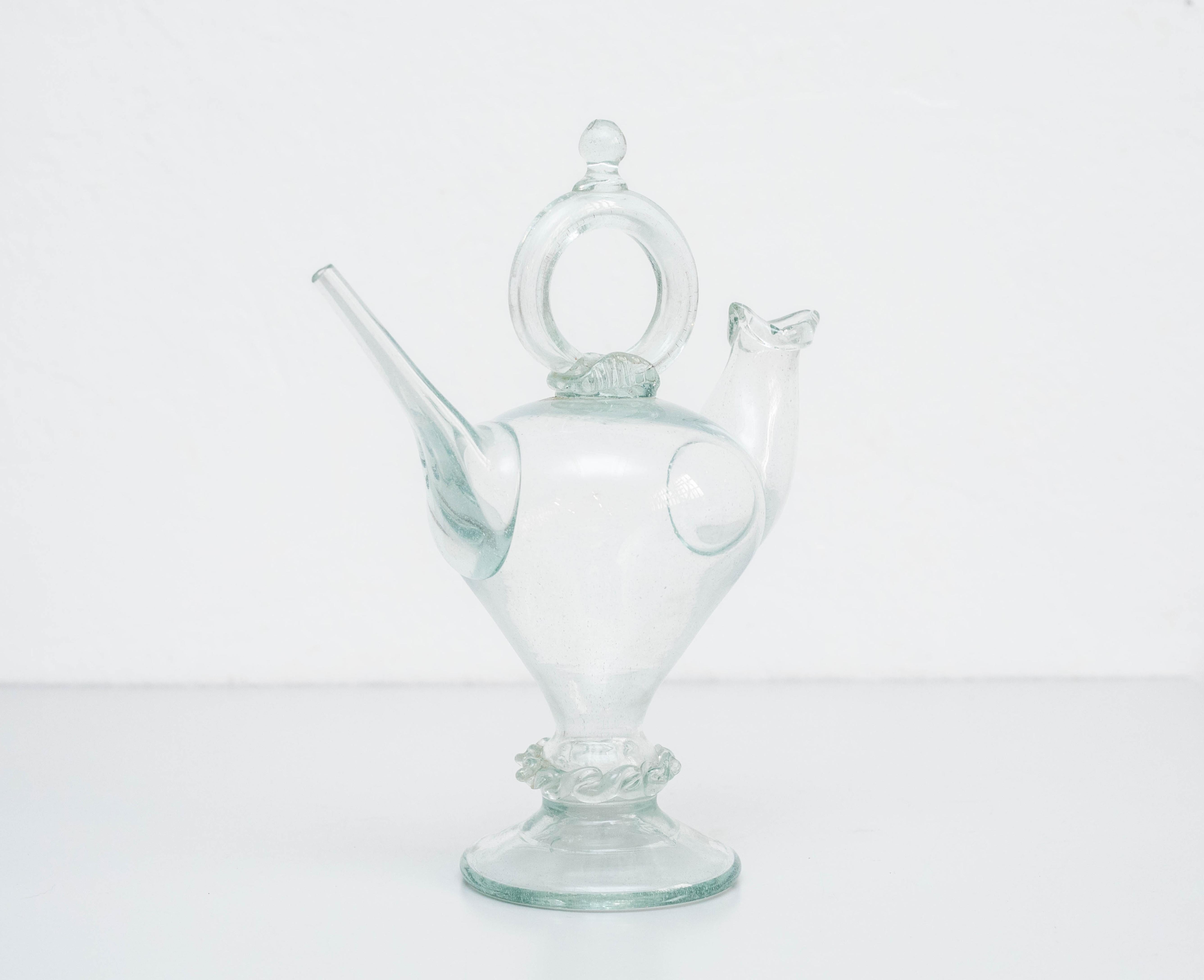 Traditionelle katalanische Vase aus geblasenem Glas, um 1930 (Moderne der Mitte des Jahrhunderts) im Angebot