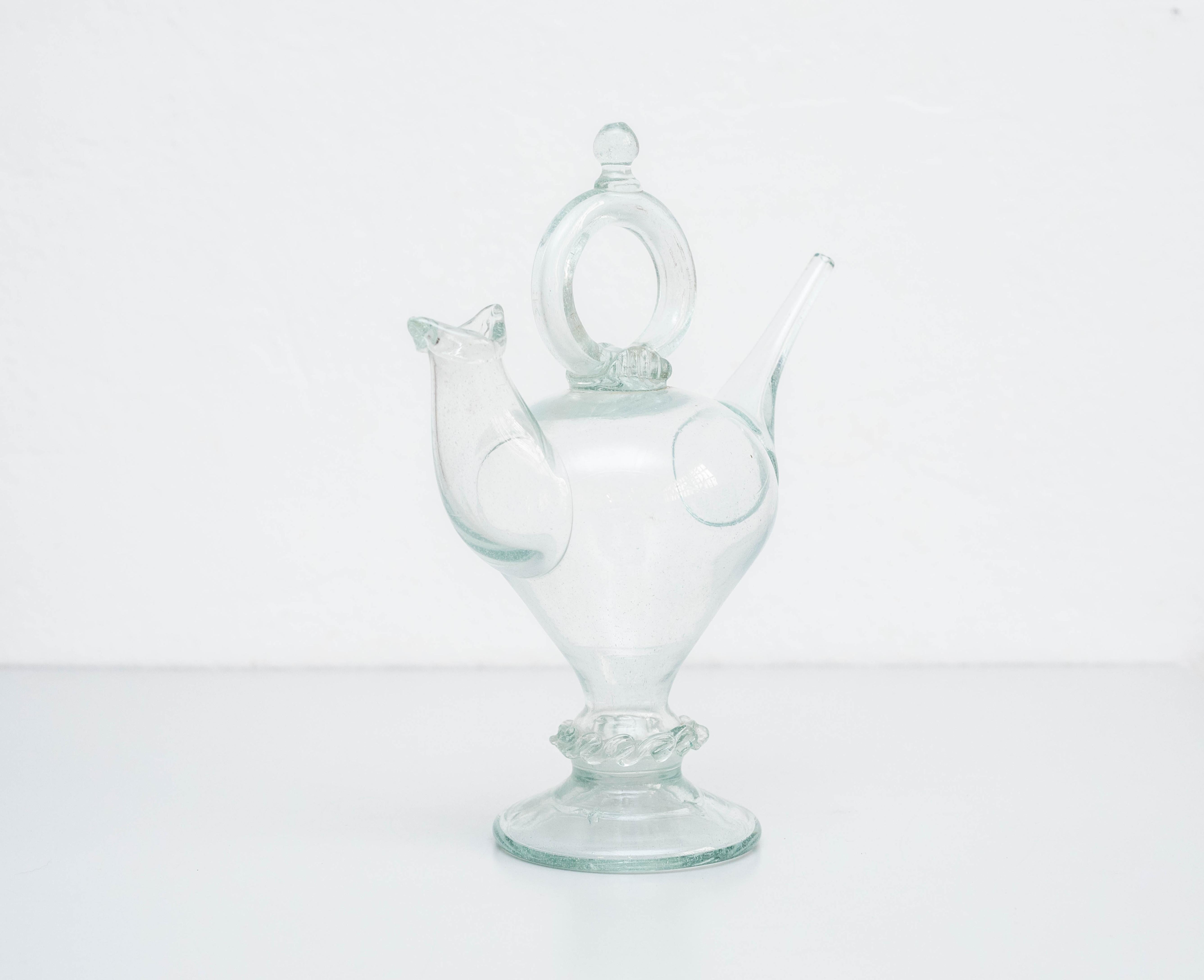 Traditionelle katalanische Vase aus geblasenem Glas, um 1930 im Zustand „Gut“ im Angebot in Barcelona, Barcelona