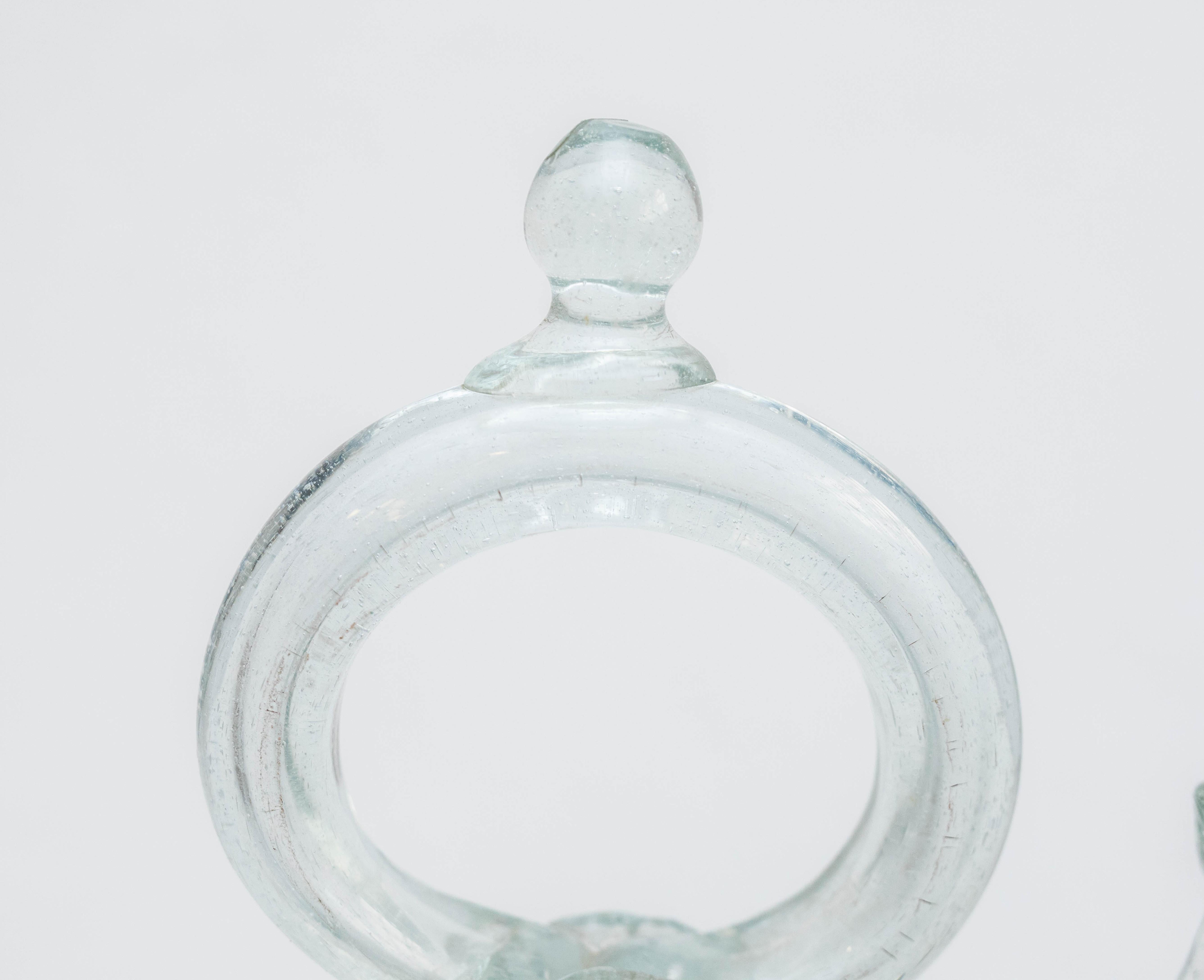 Traditionelle katalanische Vase aus geblasenem Glas, um 1930 im Angebot 3