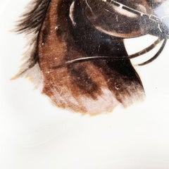 Traditioneller Keramik-Pferde-Aschenbecher in Braun und Gold