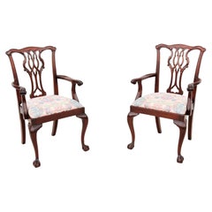 Traditional Classic Chippendale Style Mahogany Armchairs by Councill - a Pair