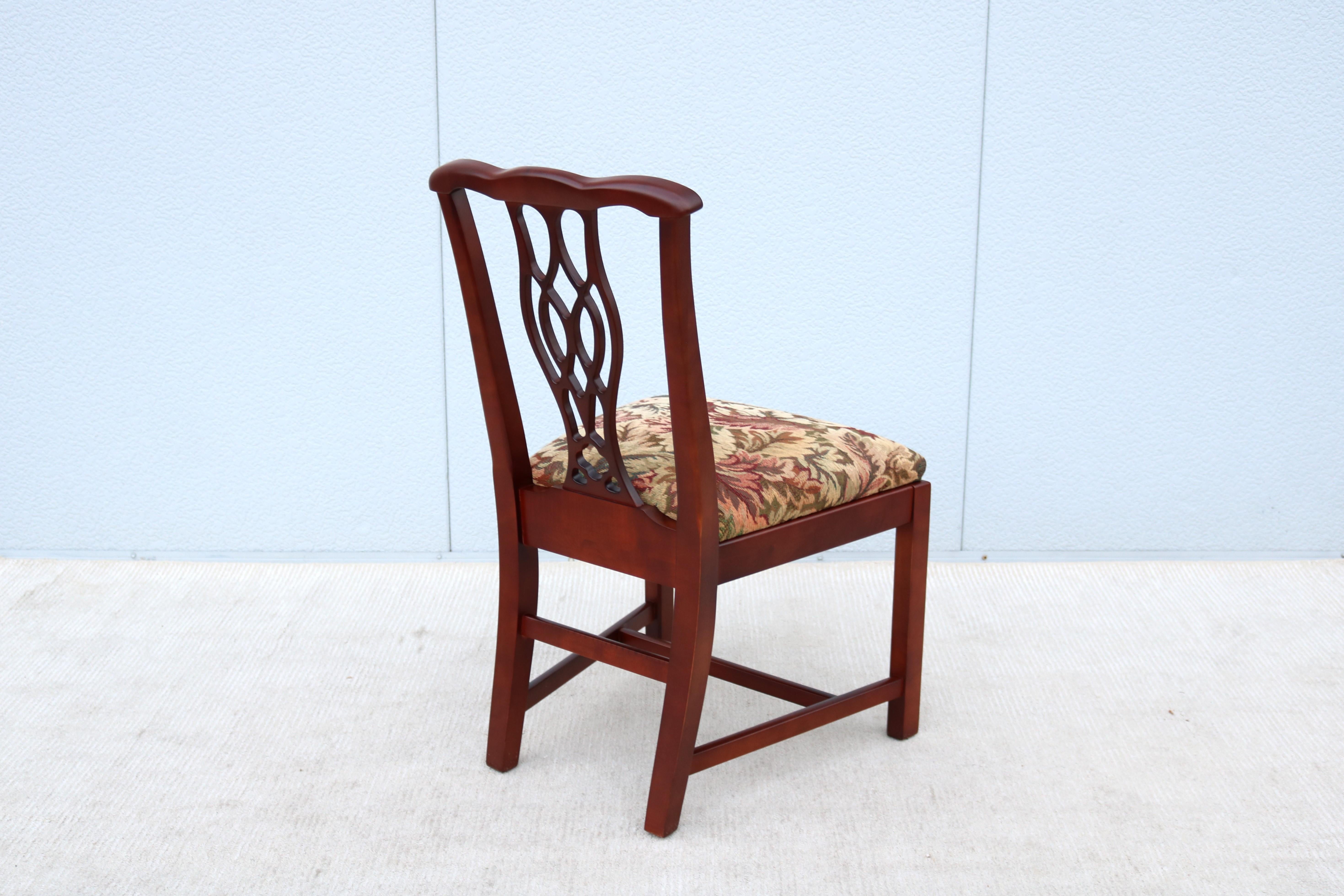 Chaise d'appoint ou d'invité sans accoudoirs en érable, de style Classic Chippendale par Jofco en vente 6