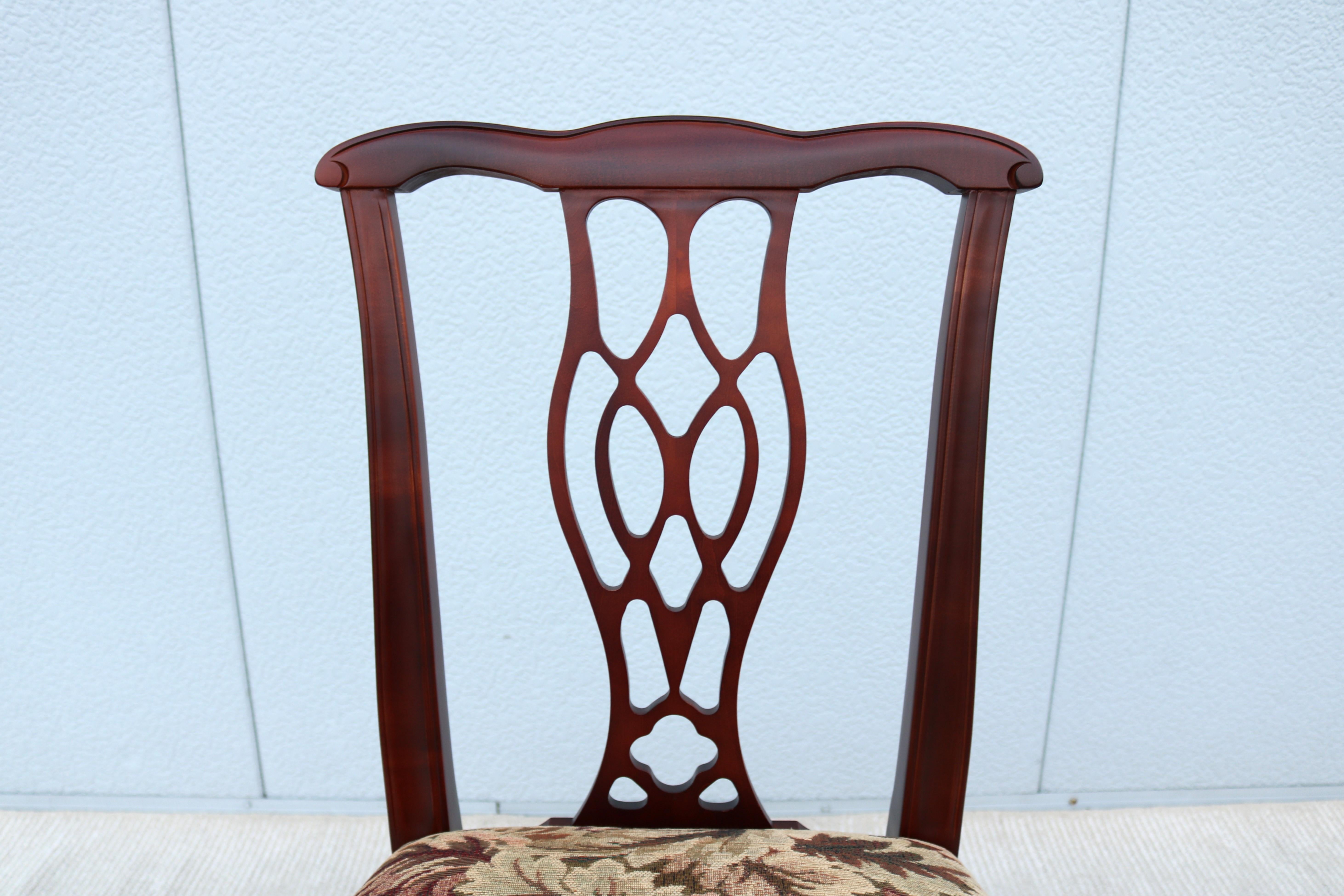 Chaise d'appoint ou d'invité sans accoudoirs en érable, de style Classic Chippendale par Jofco en vente 9