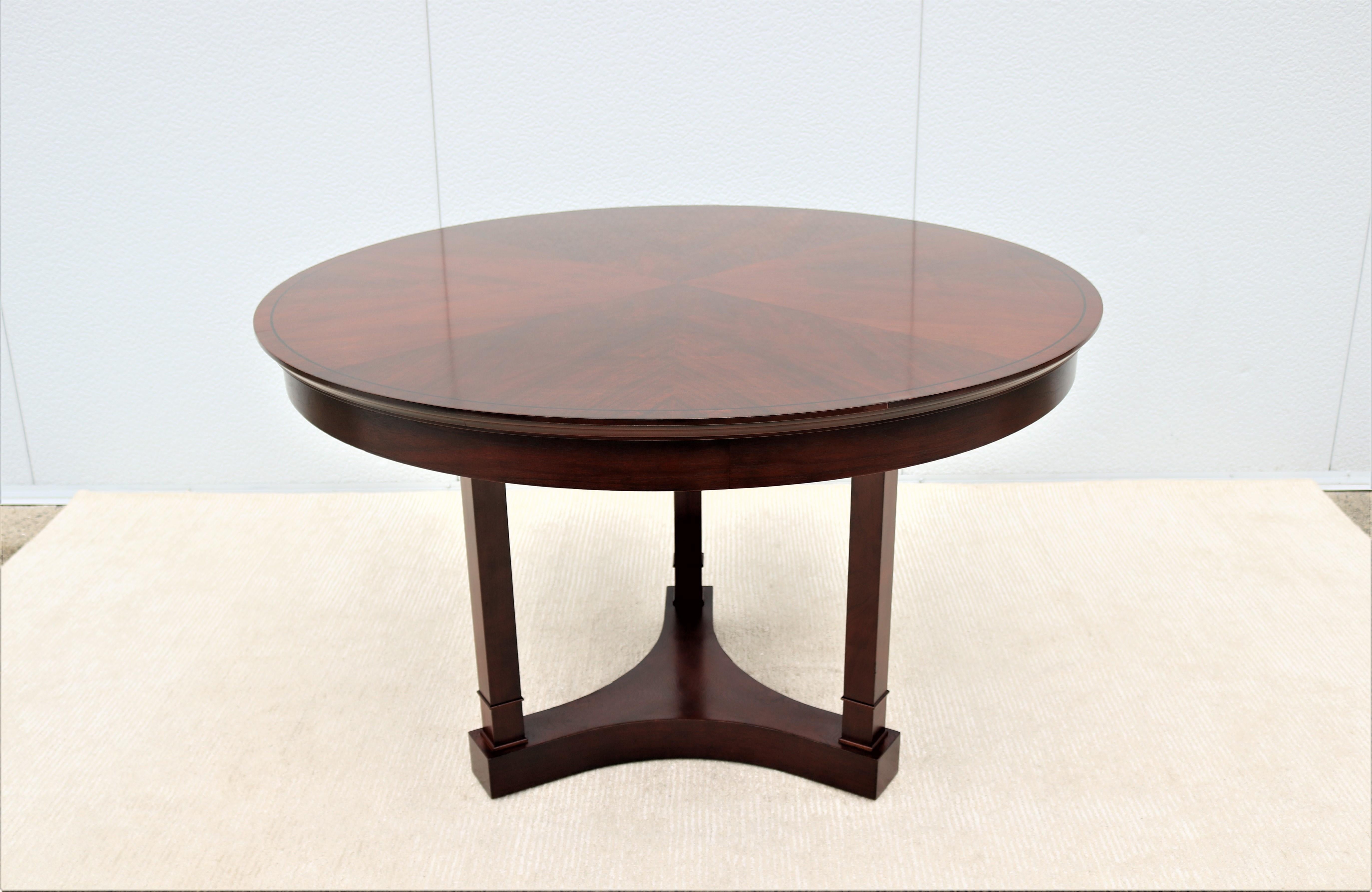 Biedermeier Traditional Classic Kimball Innsbruck Round Wood Dining Table, Conference Table
