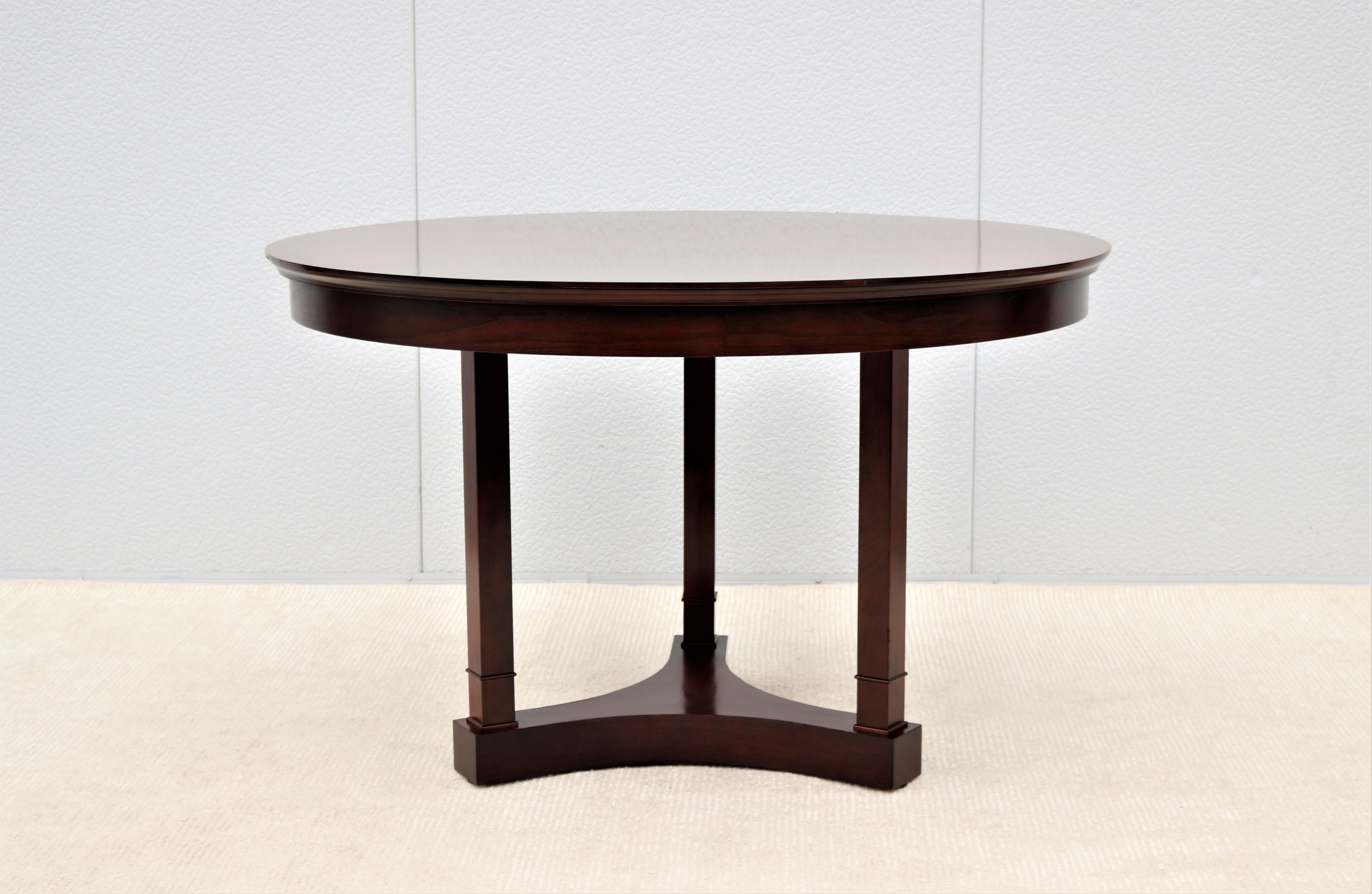 Veneer Traditional Classic Kimball Innsbruck Round Wood Dining Table, Conference Table