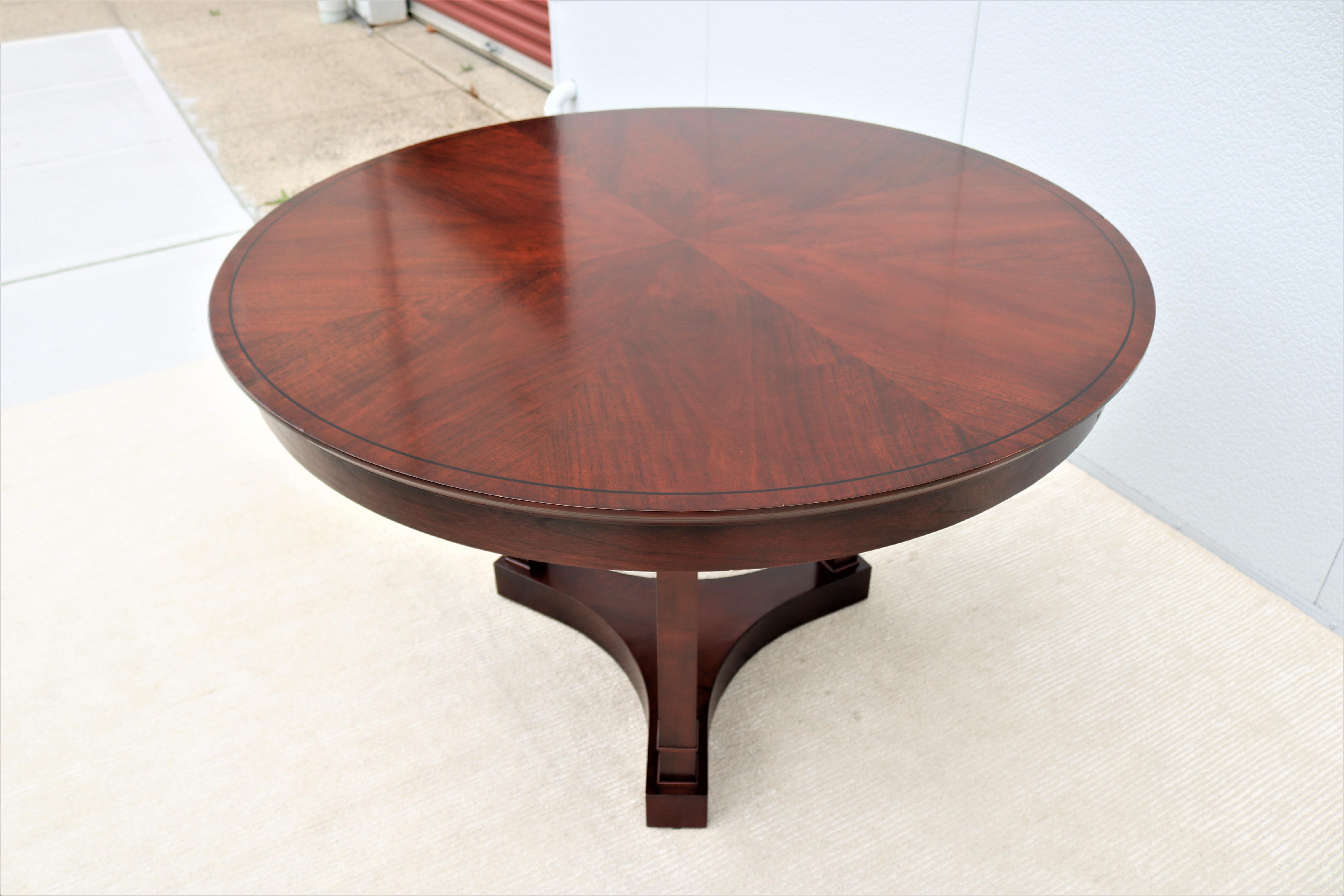 Contemporary Traditional Classic Kimball Innsbruck Round Wood Dining Table, Conference Table