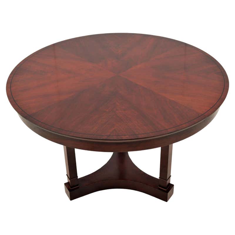 Vintage Round Wood Dining, Library or Conference Table For Sale at ...