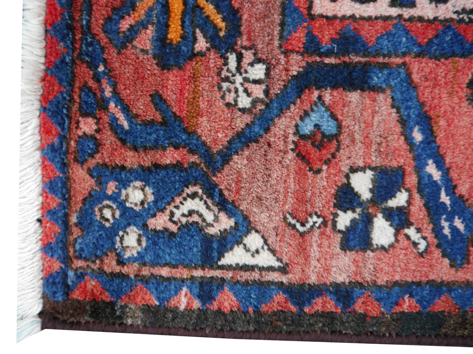 Traditioneller klassischer Vintage-Teppich Wolle handgeknüpft halb antiker Teppich Midcentury im Angebot 3