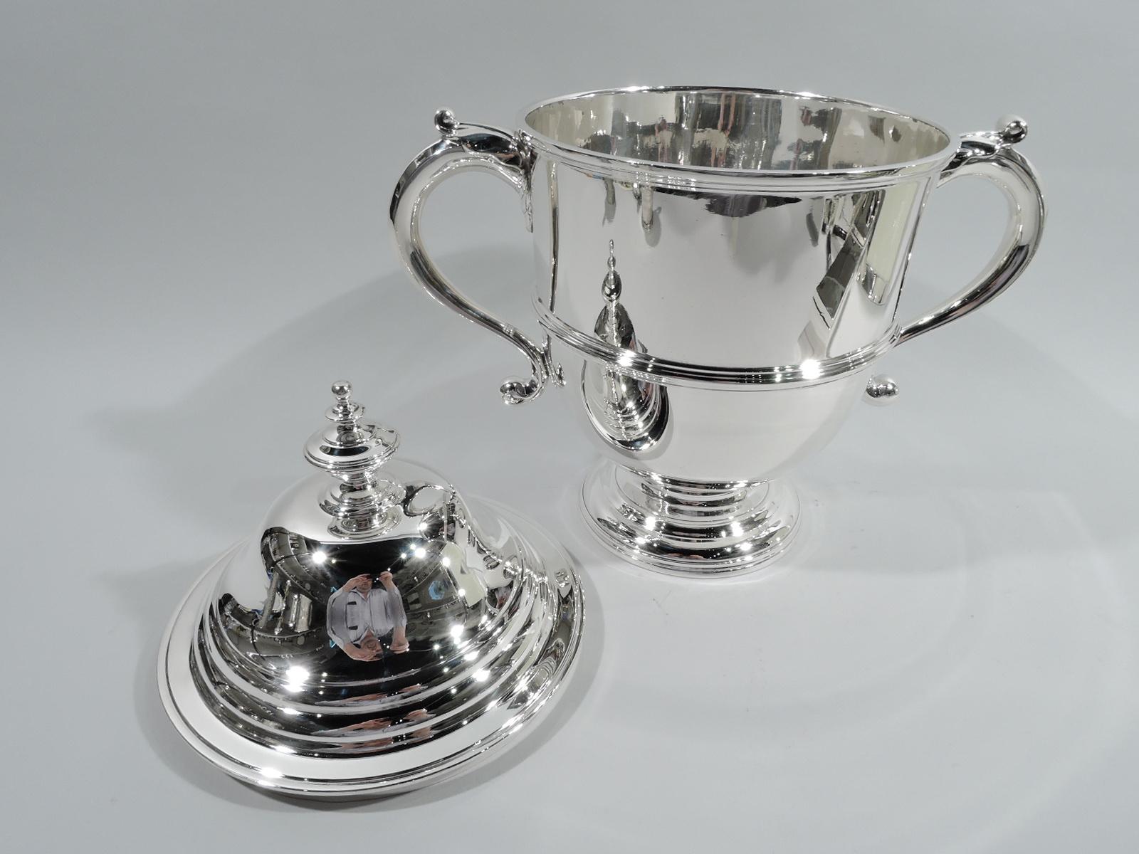 Neoclassical Traditional Classical Covered Urn Trophy Cup by Currier & Roby For Sale