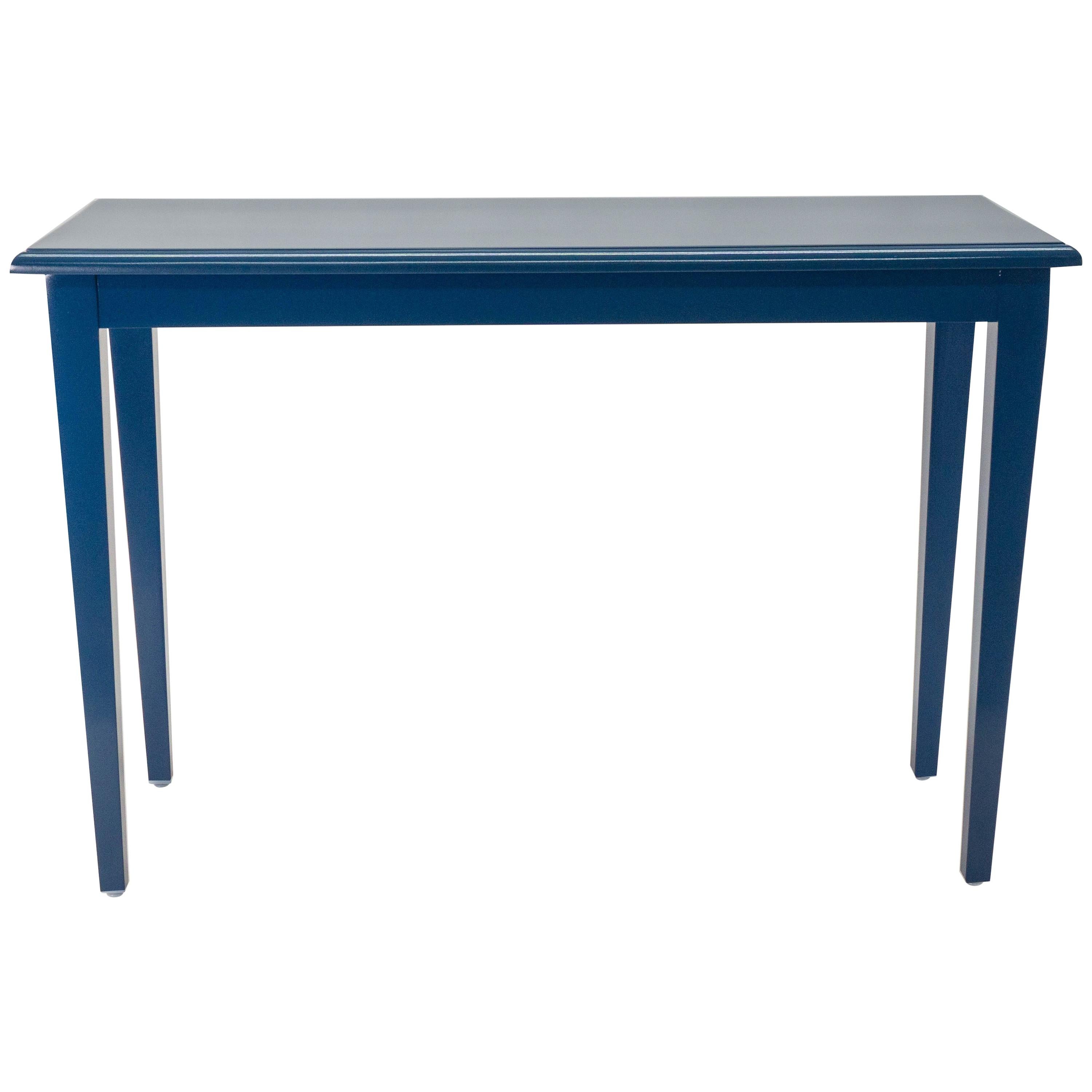 Traditional Console Table in Blue Lacquer